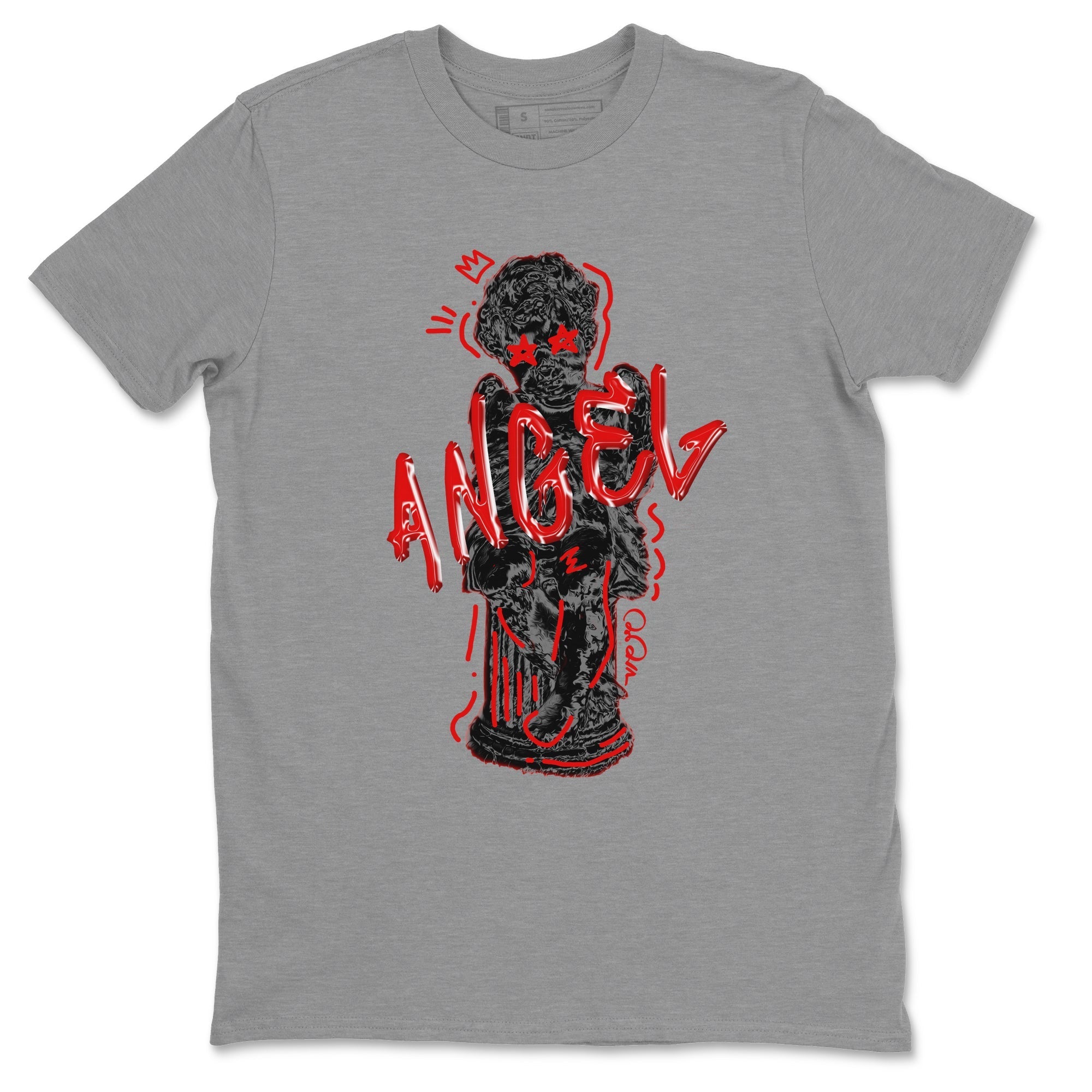 Air Jordan 6 Toro Bravo Sneaker Match Tees Baby Angel Streetwear Sneaker Shirt 3D Graphic Design Shirts AJ6 Toro Bravo Sneaker Release Tees Unisex Shirts Heather Grey 2
