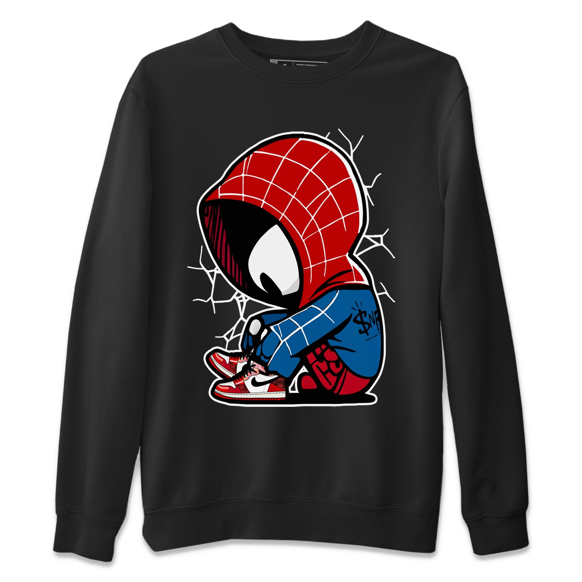 Air Jordan 1 Spider Man Sneaker Match Tees Baby Spider Sneaker Release Tees Spider-Man: Across the Spider-Verse x Air Jordan 1 Sneaker Release Tees Unisex Shirts Black 2