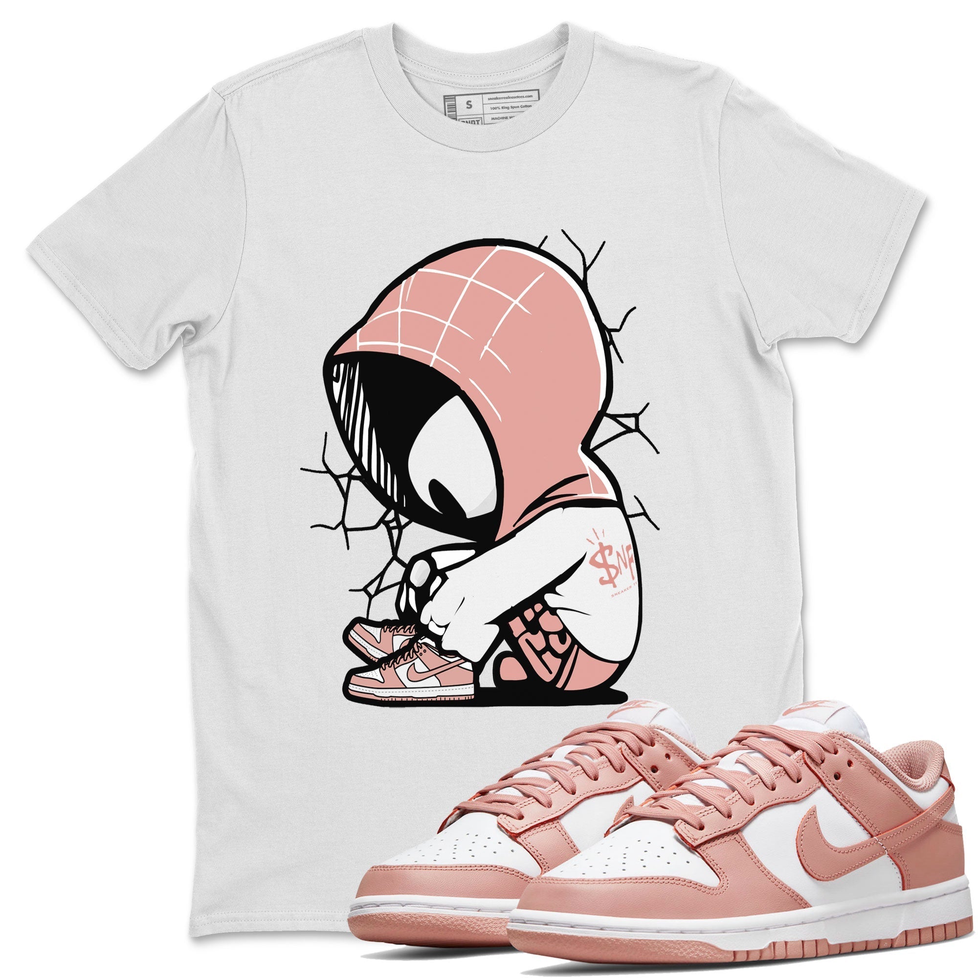 Dunk Low WMNS Rose Whisper shirt to match jordans Baby Spider Streetwear Sneaker Shirt Dunk Rose Whisper Drip Gear Zone Sneaker Matching Clothing Casual Unisex shirts White 1 T-Shirt