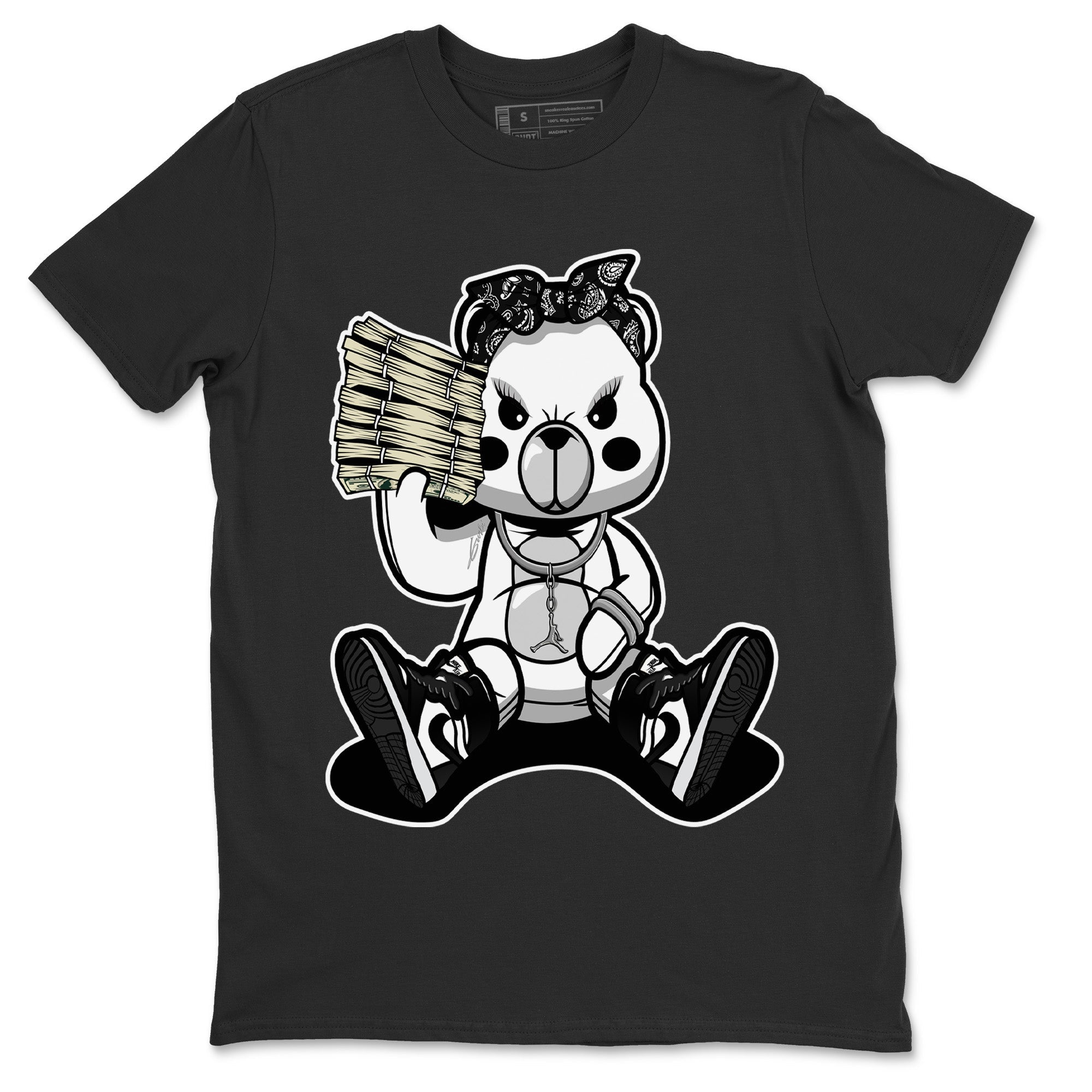 Jordan 1 Black White Sneaker Match Tees Bad Baby Bear Sneaker Tees Jordan 1 Black White Jordan to match sneaker T-Shirt Crew Neck Shirts