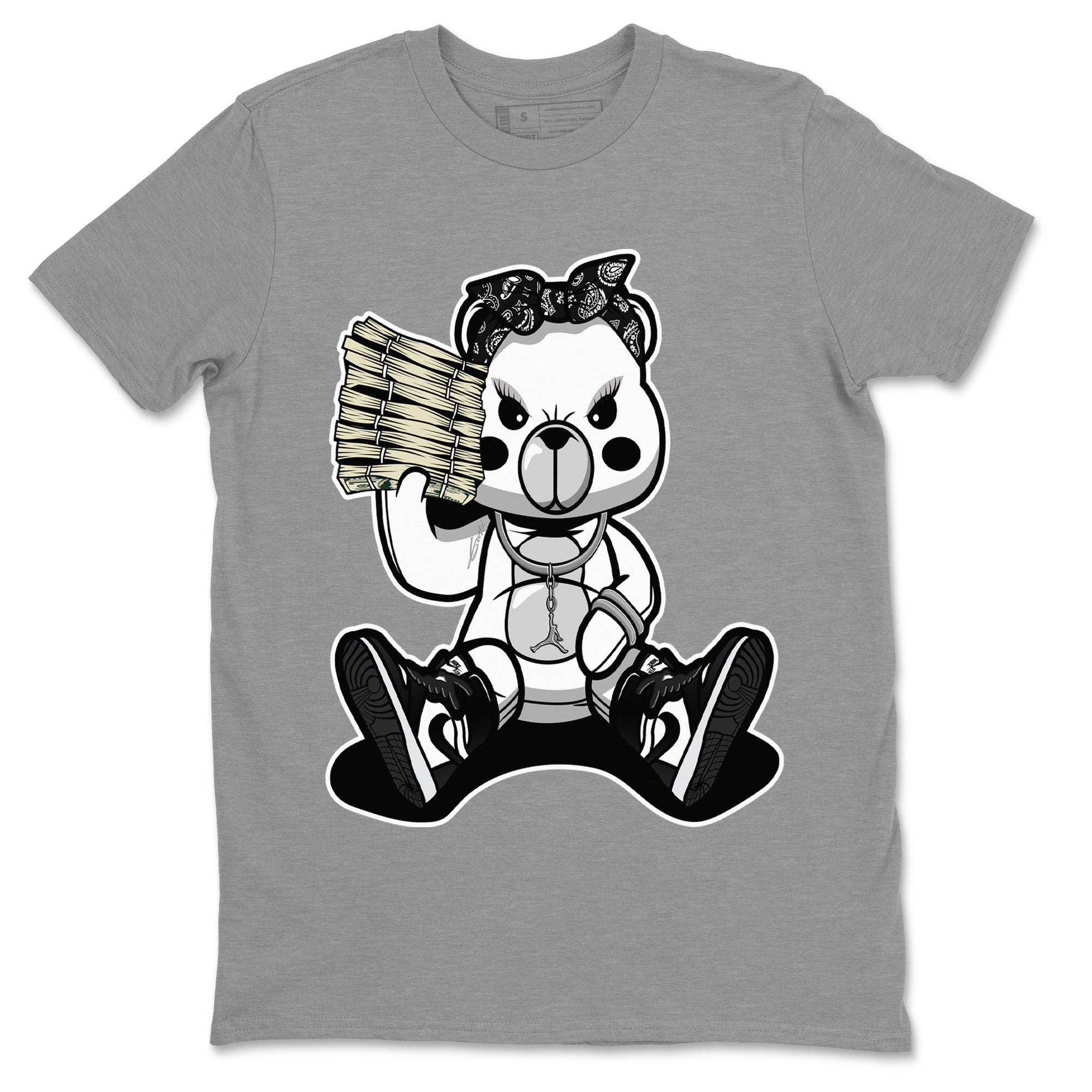 Jordan 1 Black White Sneaker Match Tees Bad Baby Bear Sneaker Tees Jordan 1 Black White Jordan to match sneaker T-Shirt Crew Neck Shirts