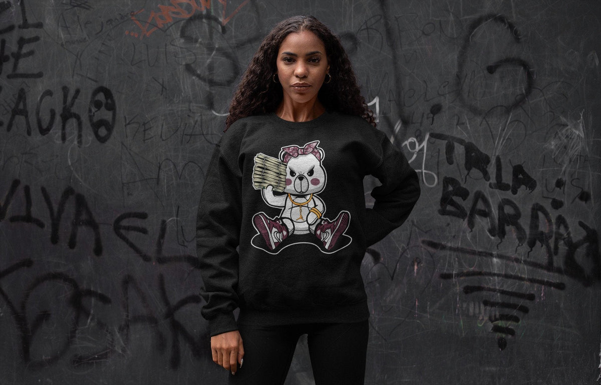 Jordan 1 Bordeaux Sneaker Matching T-Shirt Bad Baby Bear Sneaker Tees Jordan 1 Bordeaux Sneaker Release Tees Crew Neck Tees