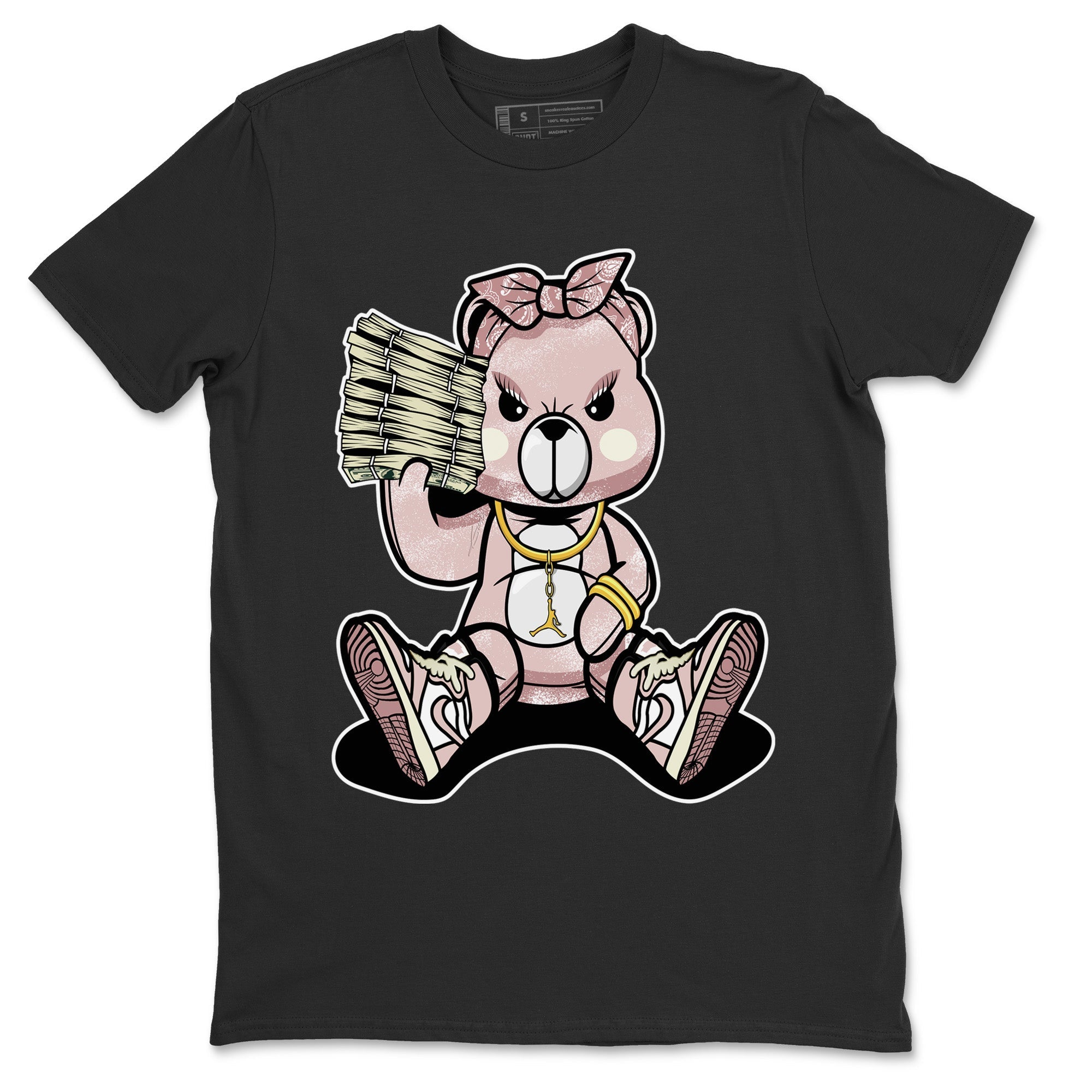 Air Jordan 1 Washed Pink Sneaker Match Tees Bad Baby Bear Streetwear Sneaker Shirt Air Jordan 1 High OG WMNS Washed Pink Sneaker Release Tees Unisex Shirts Black 2