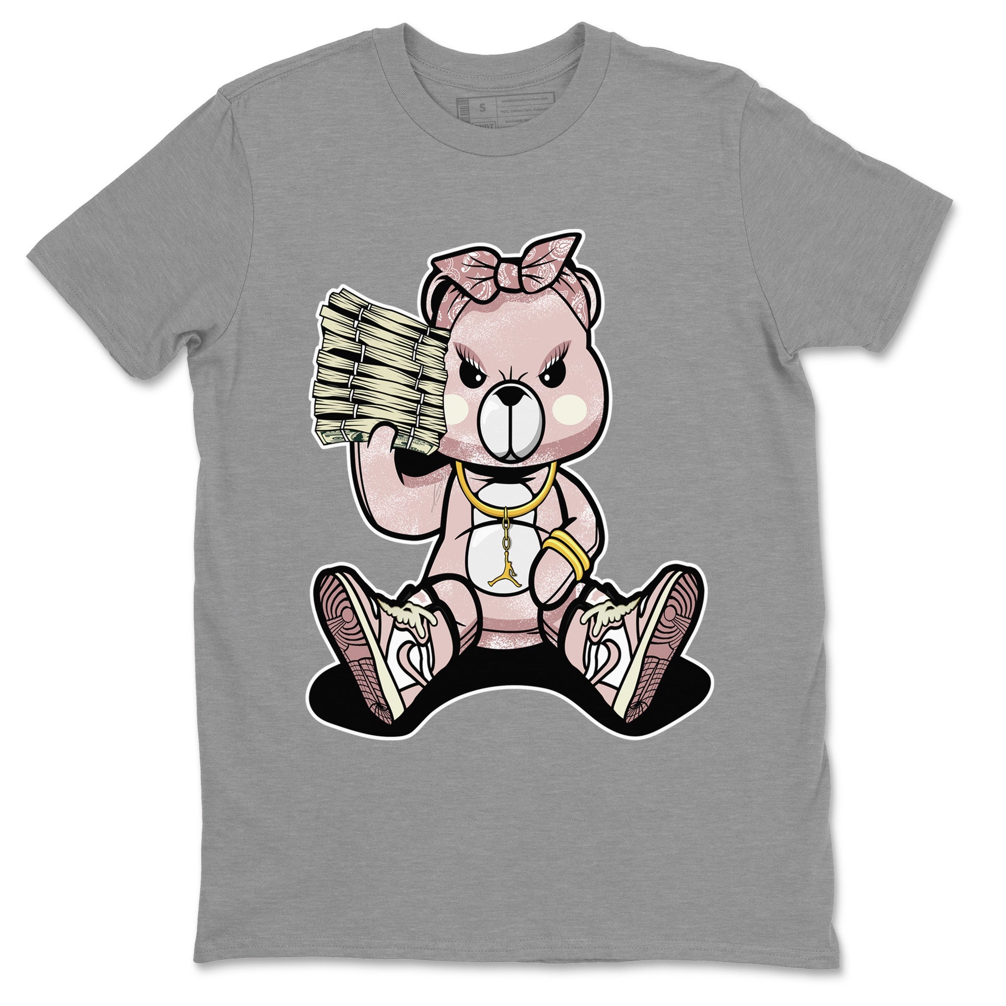 Air Jordan 1 Washed Pink Sneaker Match Tees Bad Baby Bear Streetwear Sneaker Shirt Air Jordan 1 High OG WMNS Washed Pink Sneaker Release Tees Unisex Shirts Heather Grey 2