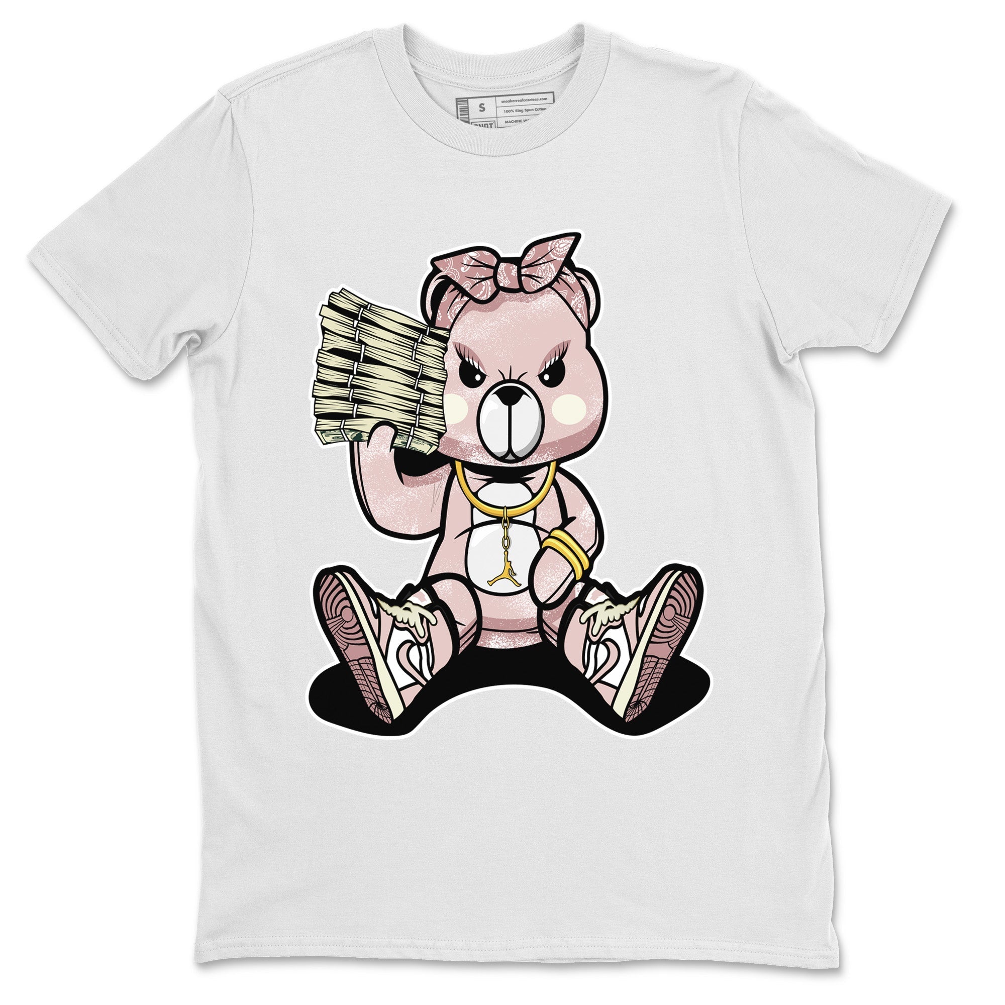 Air Jordan 1 Washed Pink Sneaker Match Tees Bad Baby Bear Streetwear Sneaker Shirt Air Jordan 1 High OG WMNS Washed Pink Sneaker Release Tees Unisex Shirts White 2