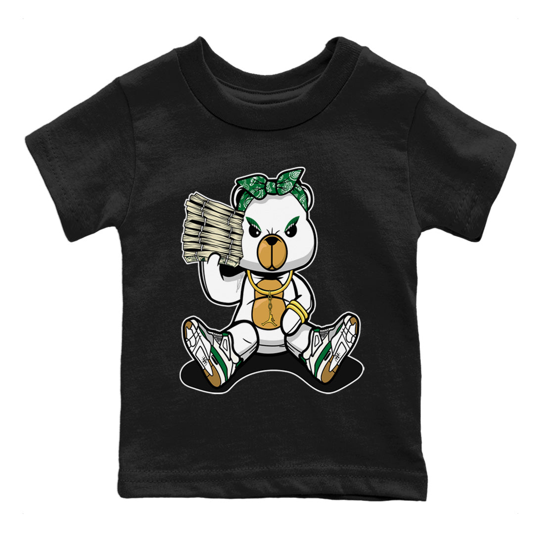 Air Jordan 4 Pine Green Bad Baby Bear Baby and Kids Streetwear Sneaker Shirt Nike SB Air Jordan 4 Pine Green Kids Streetwear Sneaker Shirt Washing and Care Tip