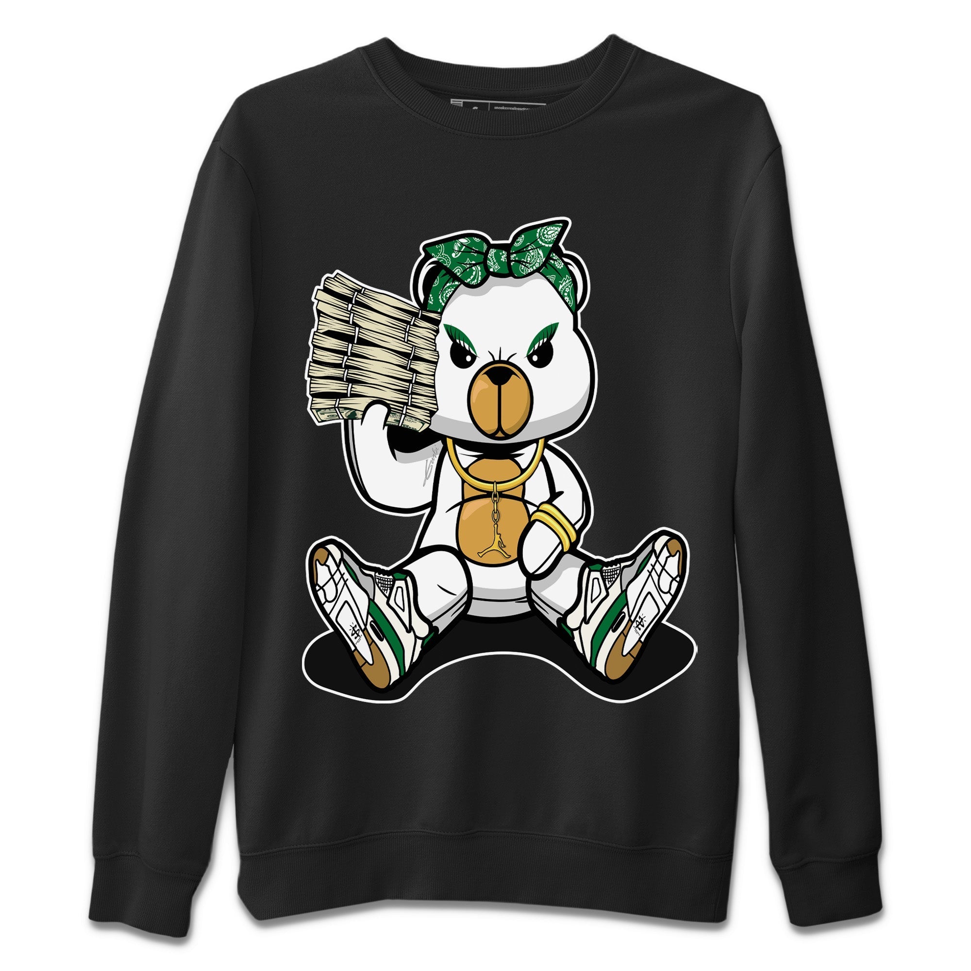 Air Jordan 4 Pine Green Sneaker Match Tees Bad Baby Bear Streetwear Sneaker Shirt Nike SB Air Jordan 4 Pine Green Sneaker Release Tees Unisex Shirts Black 2