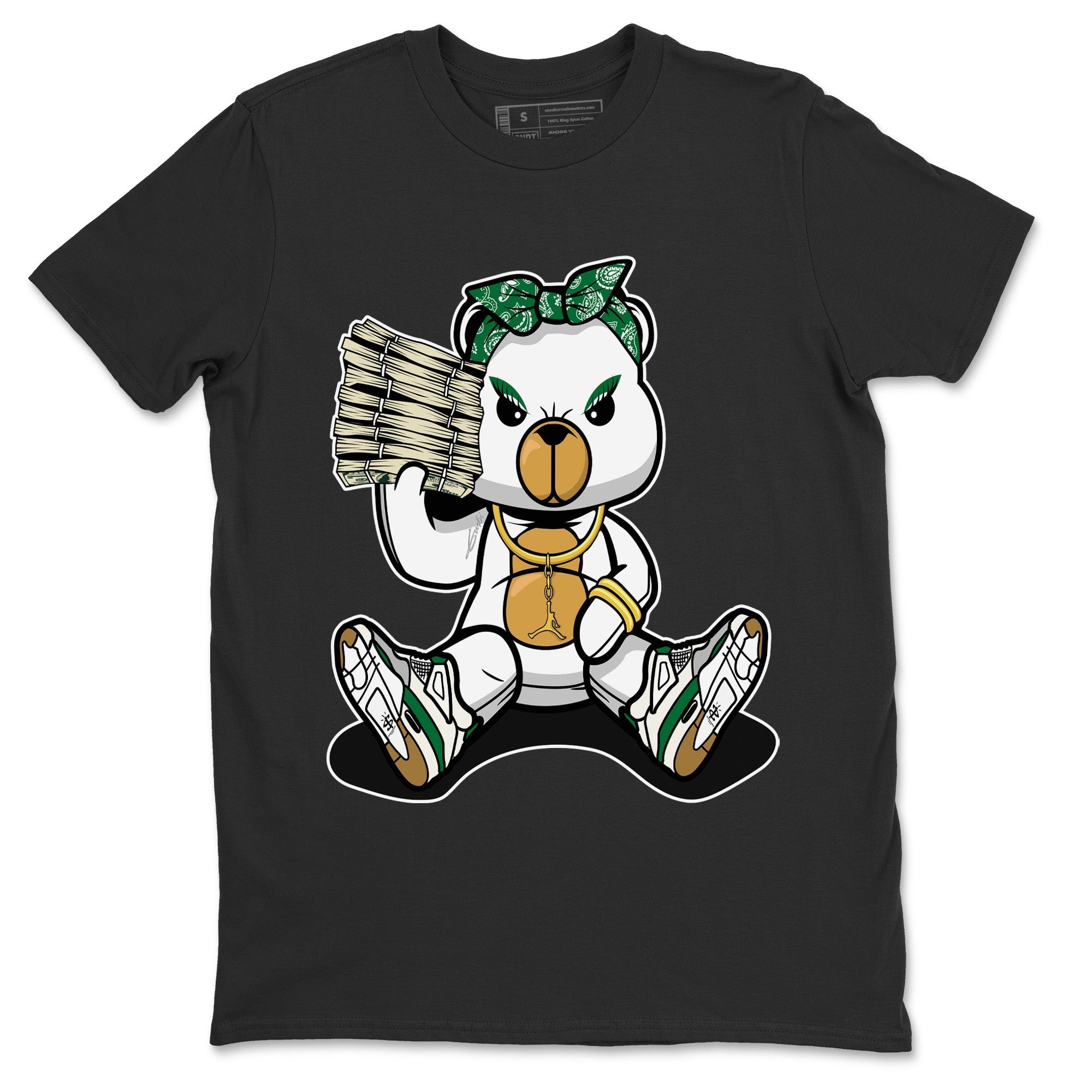 Air Jordan 4 Pine Green Sneaker Match Tees Bad Baby Bear Streetwear Sneaker Shirt Nike SB Air Jordan 4 Pine Green Sneaker Release Tees Unisex Shirts Black 2