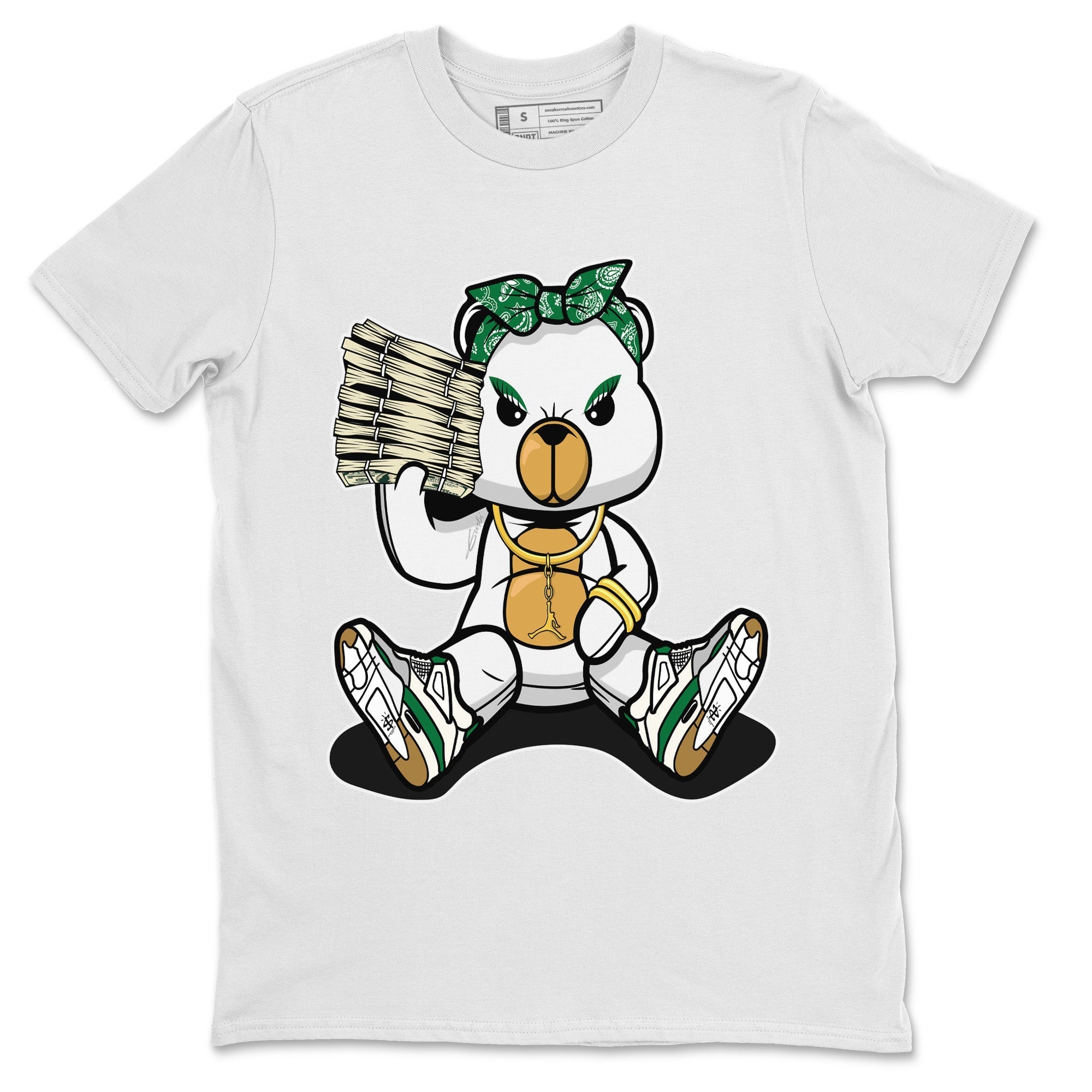 Air Jordan 4 Pine Green Sneaker Match Tees Bad Baby Bear Streetwear Sneaker Shirt Nike SB Air Jordan 4 Pine Green Sneaker Release Tees Unisex Shirts White 2