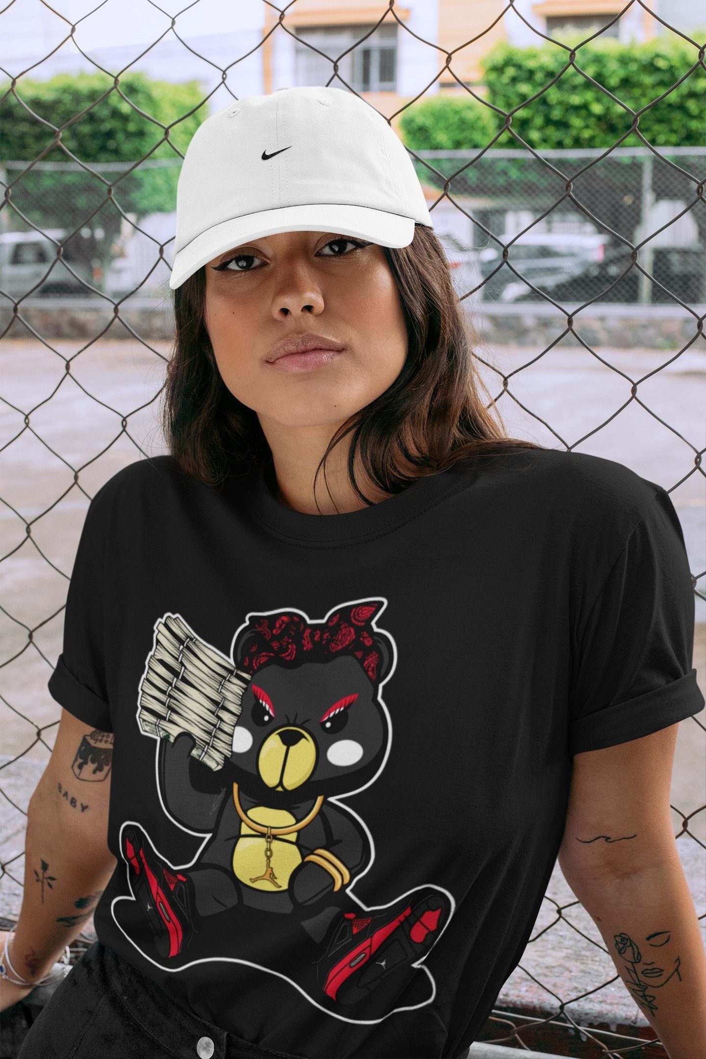 Jordan 4 Red Thunder Shirt To Match Jordans Bad Baby Bear Sneaker Tees Jordan 4 Red Thunder Drip Gear Zone Sneaker Matching Clothing Unisex Shirts