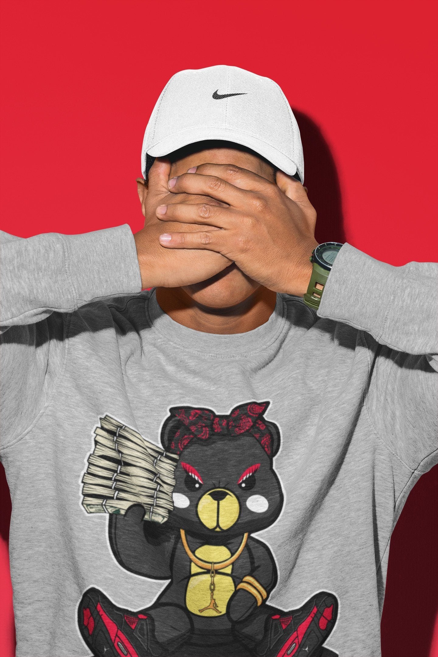 Jordan 4 Red Thunder Shirt To Match Jordans Bad Baby Bear Sneaker Tees Jordan 4 Red Thunder Drip Gear Zone Sneaker Matching Clothing Unisex Shirts