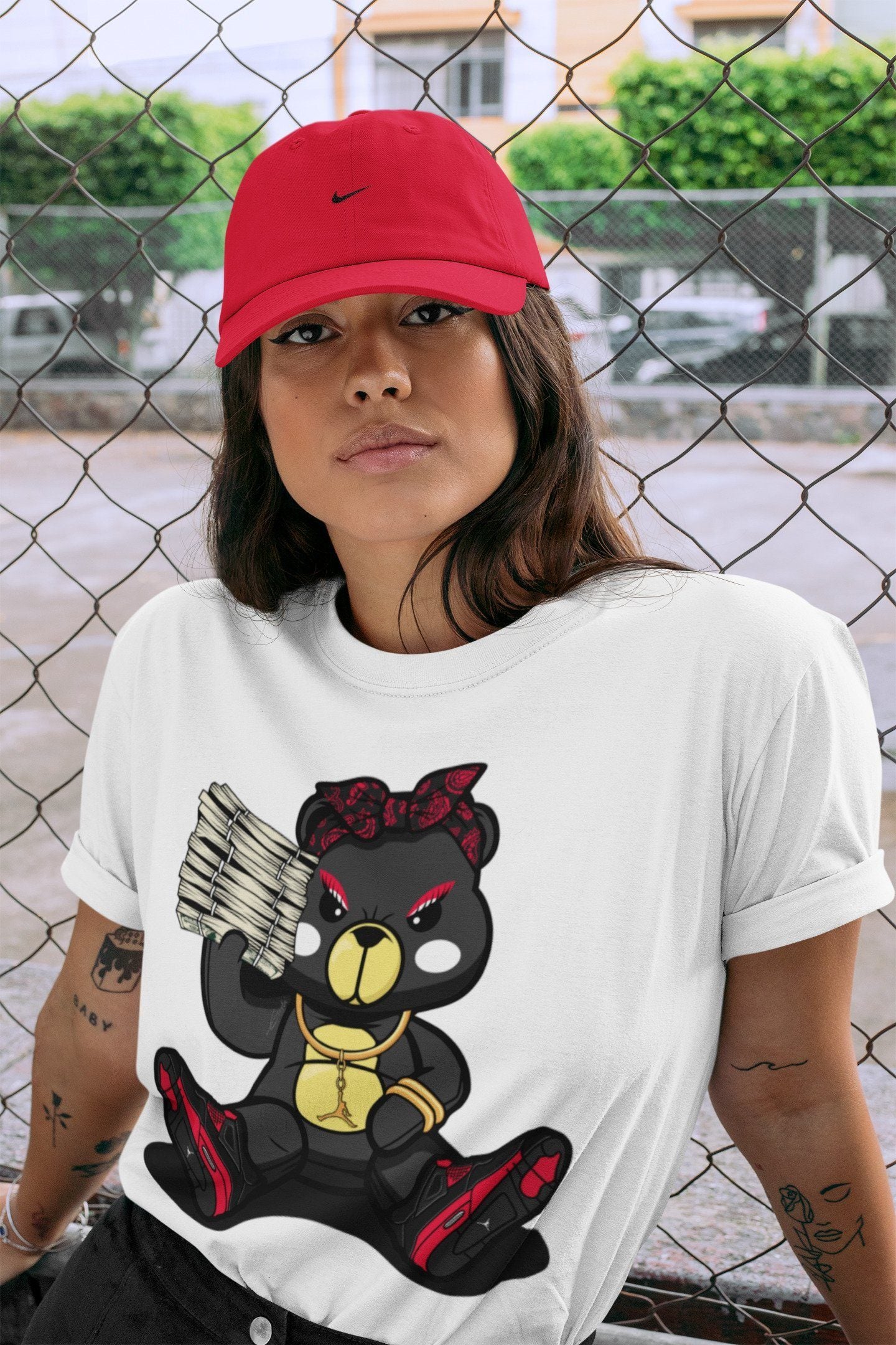 Jordan 4 Red Thunder Shirt To Match Jordans Bad Baby Bear Sneaker Tees Jordan 4 Red Thunder Drip Gear Zone Sneaker Matching Clothing Unisex Shirts