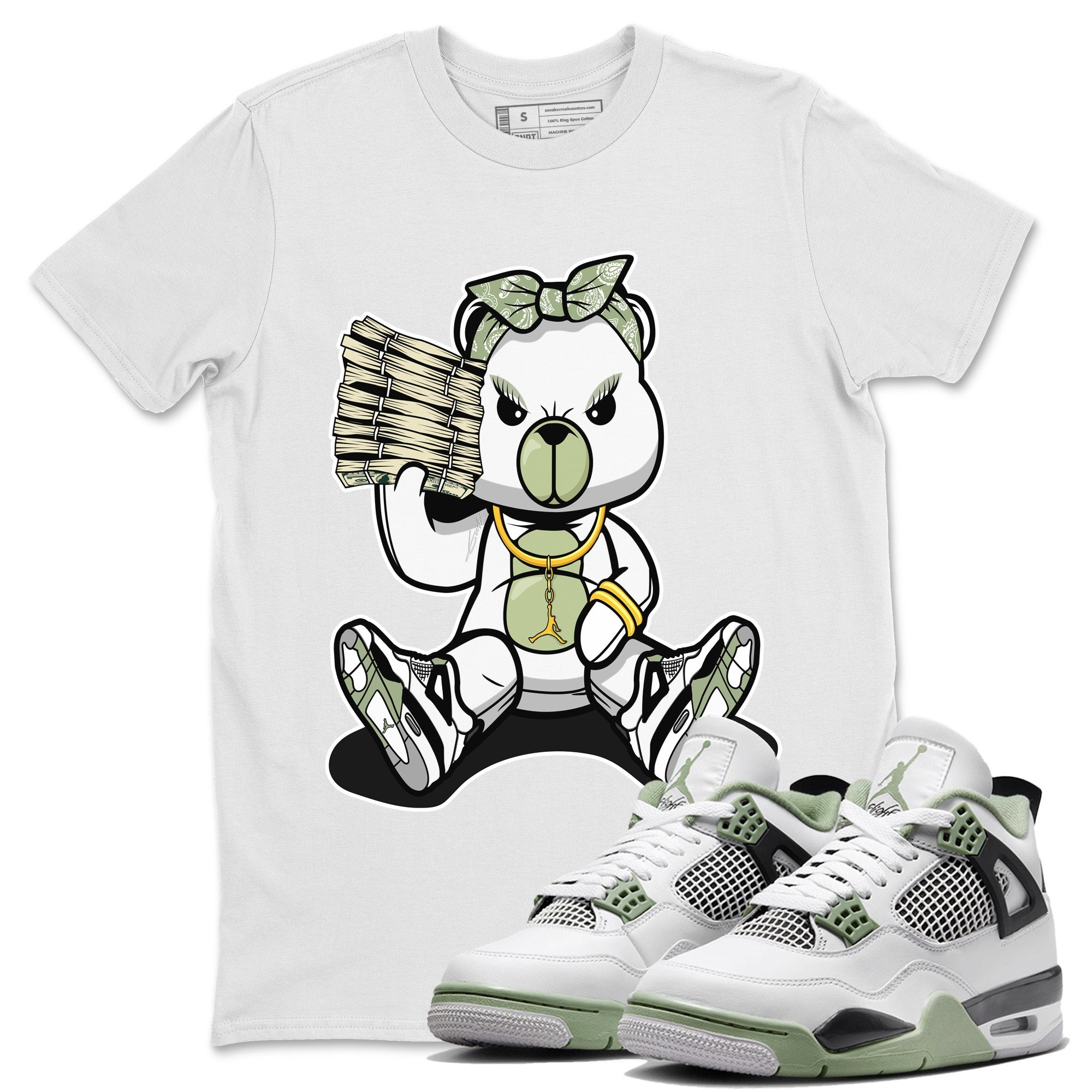 Bad Baby Bear Unisex Adult Tops - Air Jordan 4 Seafoam
