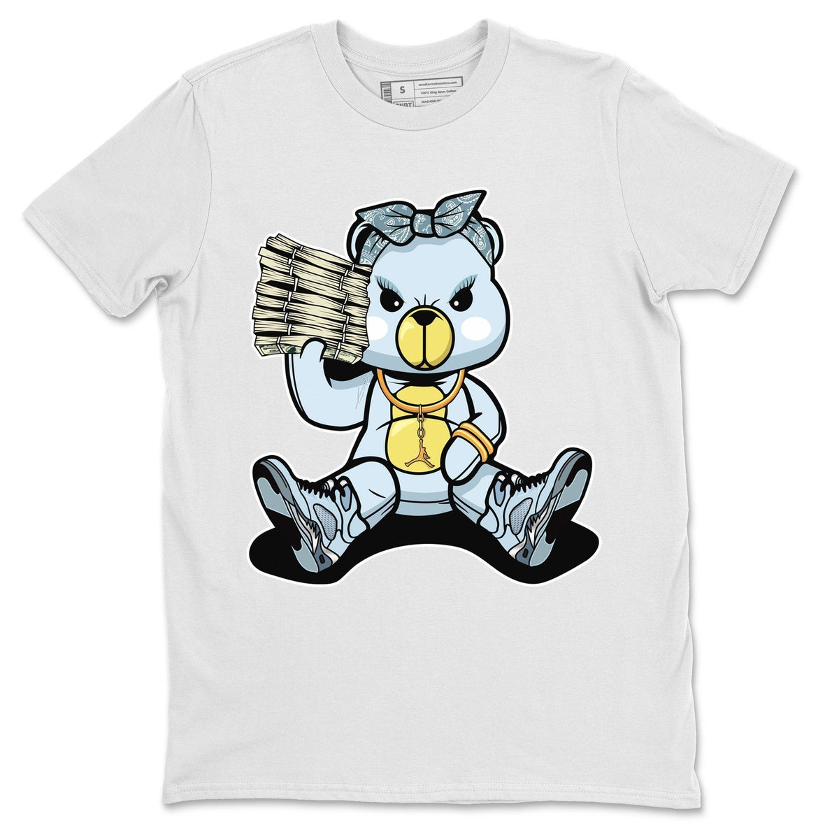 Jordan 5 Blue Bird Shirt To Match Jordans Bad Baby Bear Sneaker Tees Jordan 5 Blue Bird Drip Gear Zone Sneaker Matching Clothing Unisex Shirts