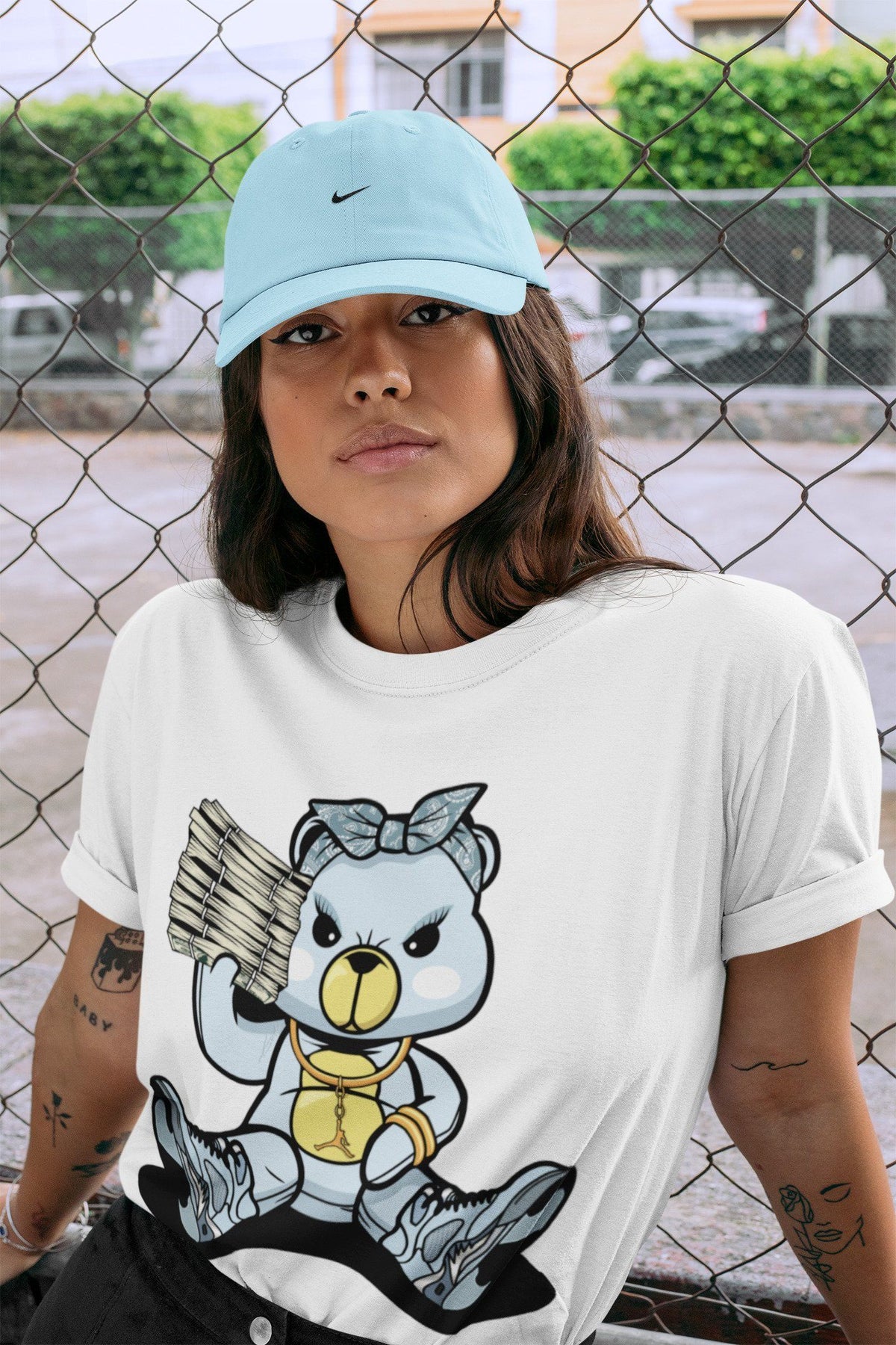 Jordan 5 Blue Bird Shirt To Match Jordans Bad Baby Bear Sneaker Tees Jordan 5 Blue Bird Drip Gear Zone Sneaker Matching Clothing Unisex Shirts