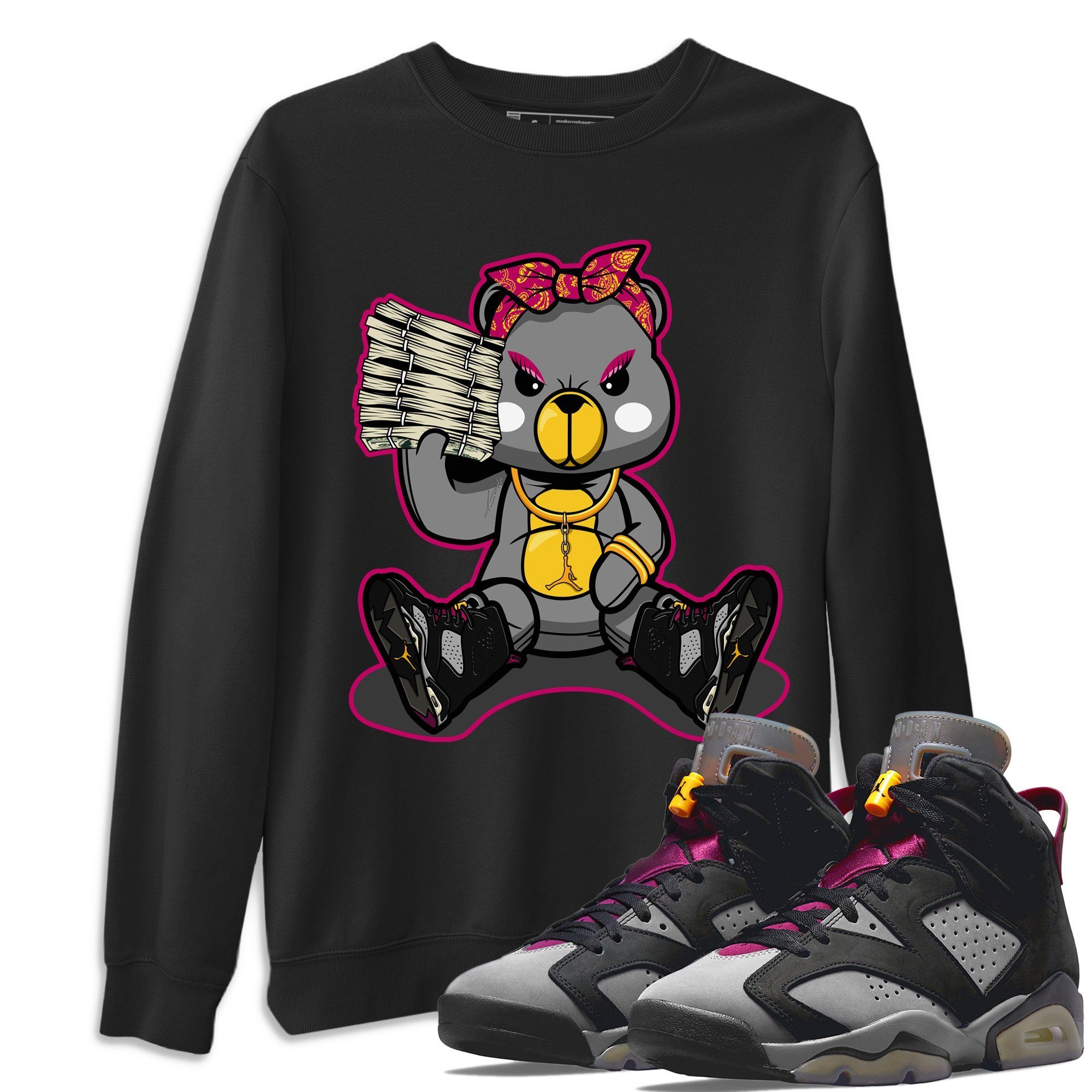 Jordan 6 Bordeaux Shirt To Match Jordans Bad Baby Bear Sneaker Tees Jordan 6 Bordeaux Drip Gear Zone Sneaker Matching Clothing Unisex Shirts