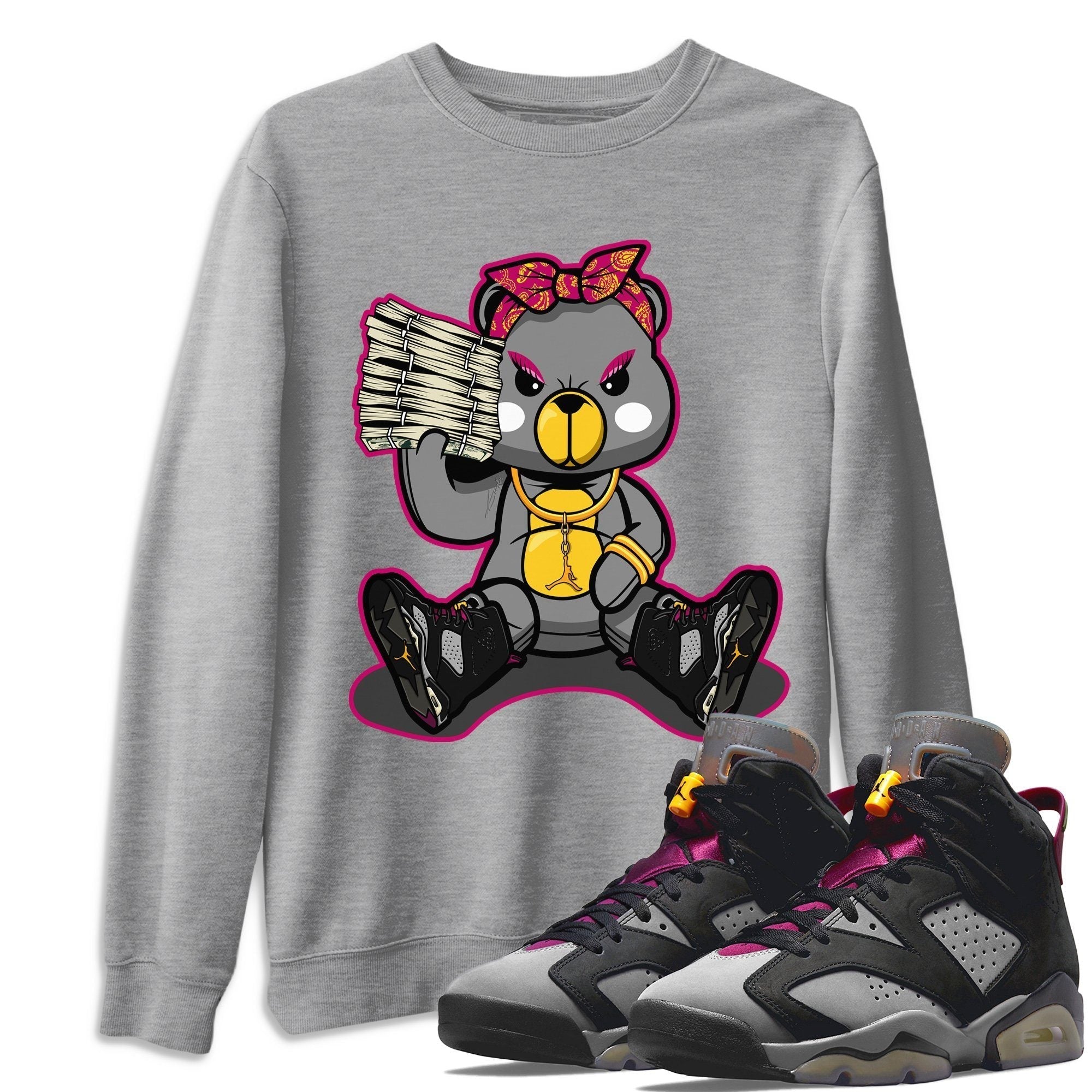 Jordan 6 Bordeaux Shirt To Match Jordans Bad Baby Bear Sneaker Tees Jordan 6 Bordeaux Drip Gear Zone Sneaker Matching Clothing Unisex Shirts