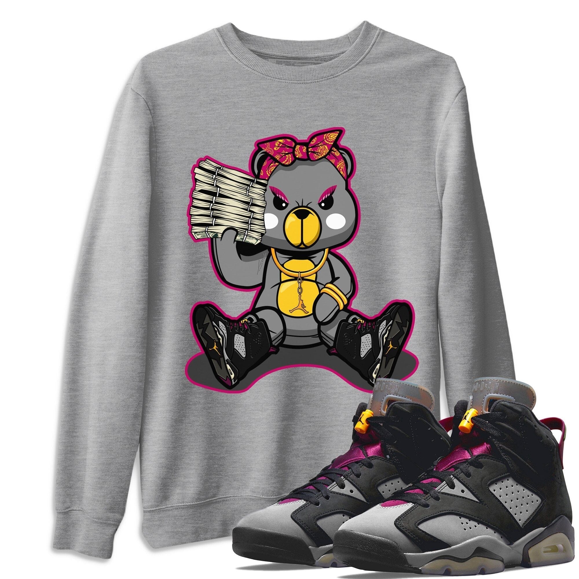Jordan 6 Bordeaux Shirt To Match Jordans Bad Baby Bear Sneaker Tees Jordan 6 Bordeaux Drip Gear Zone Sneaker Matching Clothing Unisex Shirts