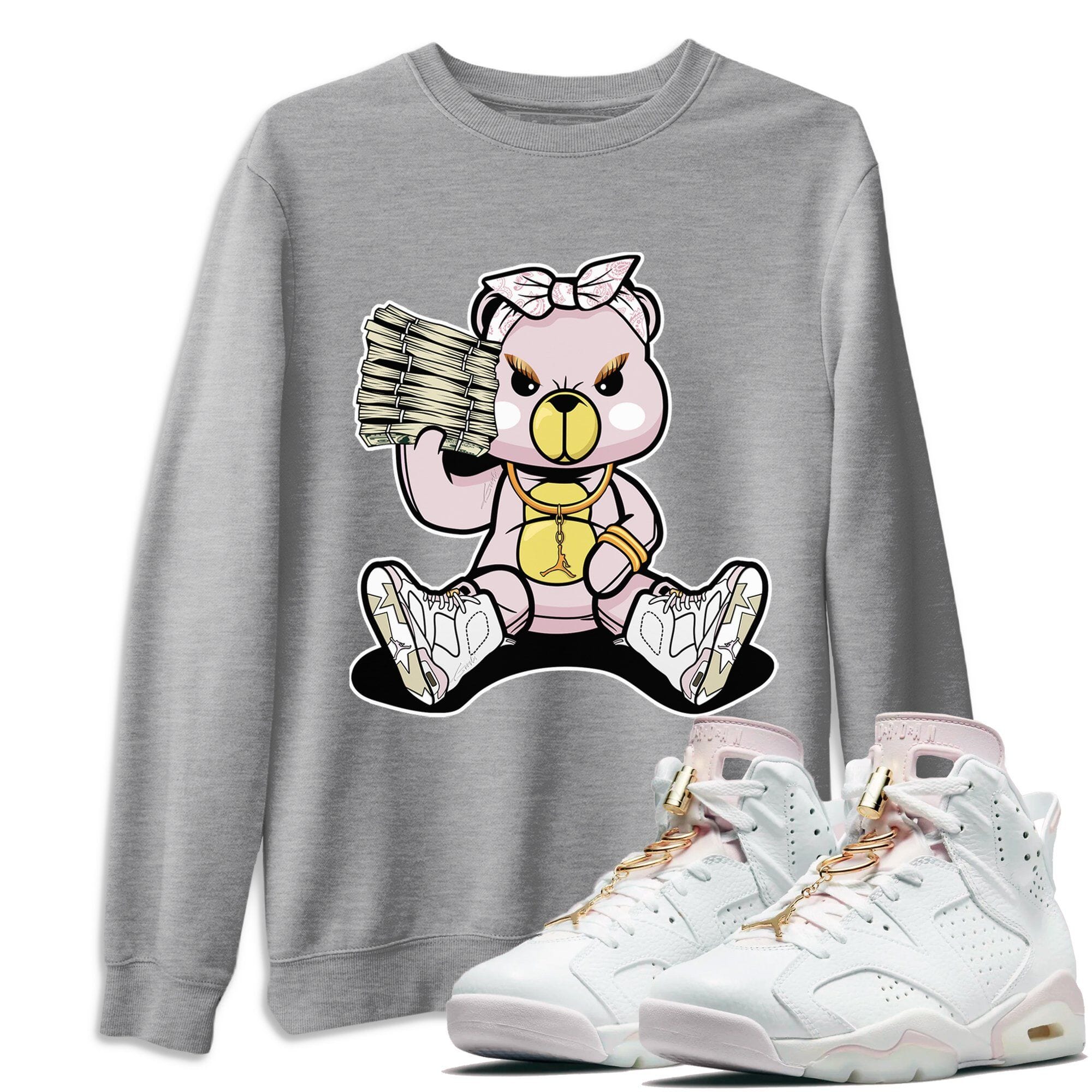Jordan 6 Gold Hoops Shirt To Match Jordans Bad Baby Bear Sneaker Tees Jordan 6 Gold Hoops Drip Gear Zone Sneaker Matching Clothing Unisex Shirts