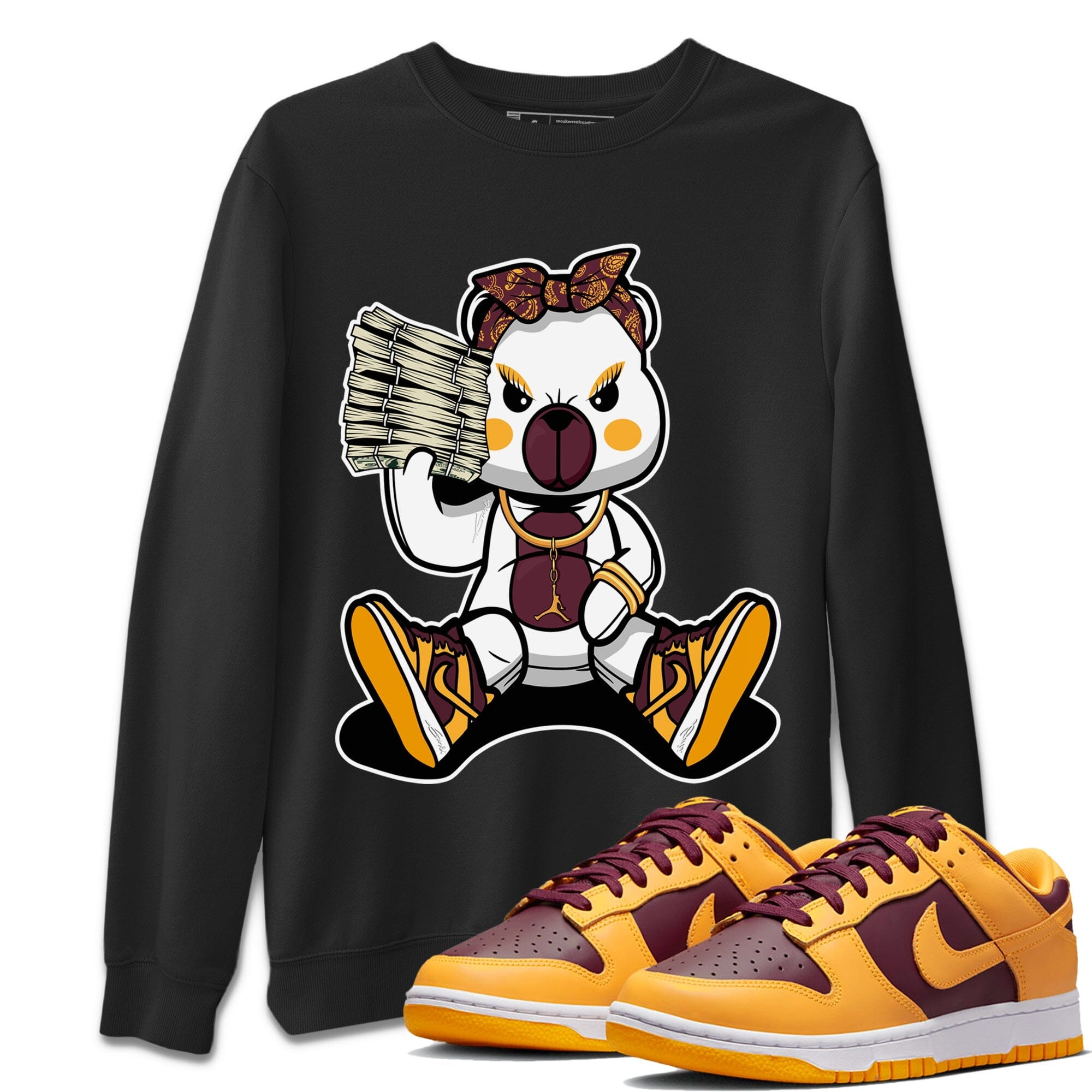 Dunk Arizona State Sneaker Match Tees Bad Baby Bear Sneaker Tees Dunk Arizona State Jordan to match sneaker T-Shirt Crew Neck Shirts