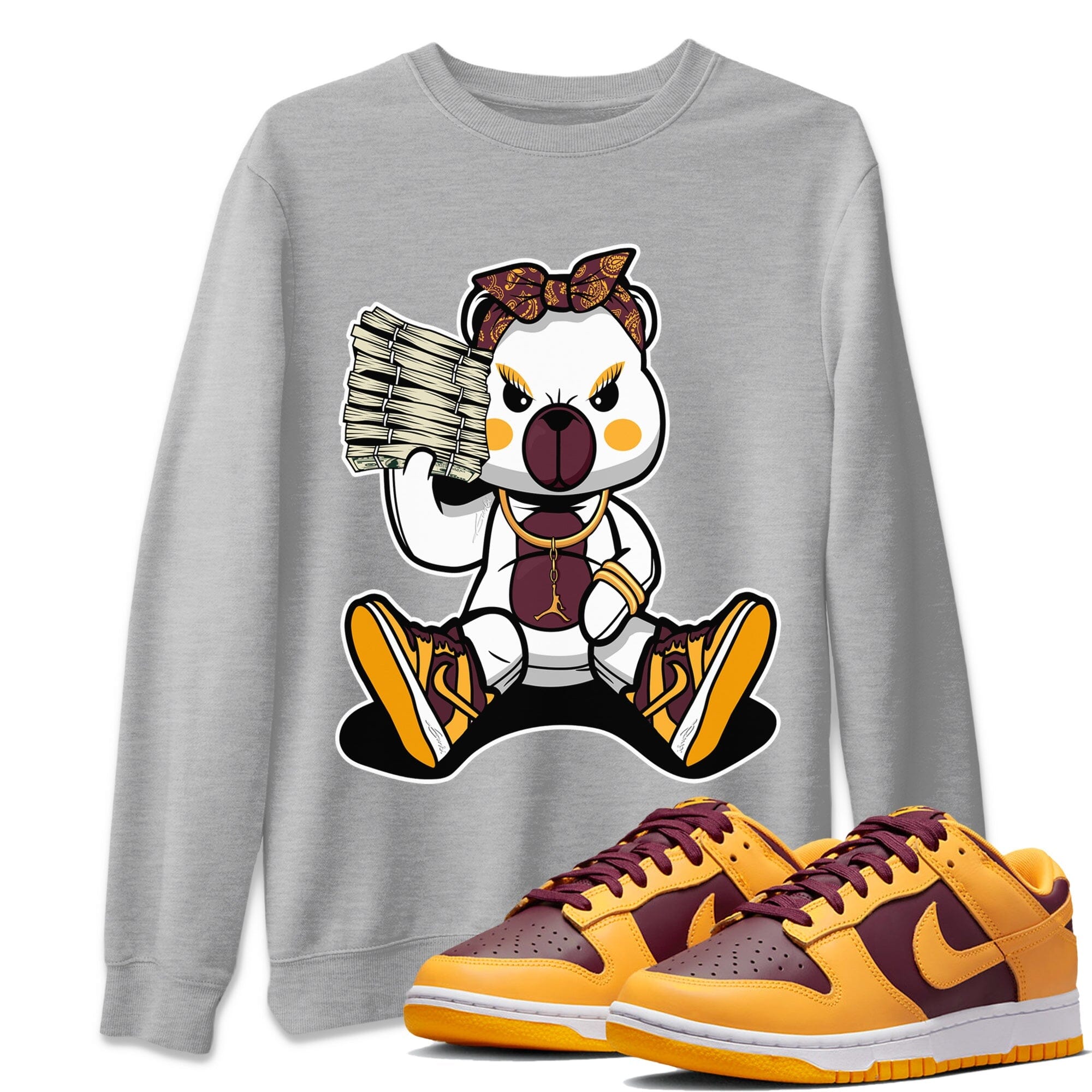 Dunk Arizona State Sneaker Match Tees Bad Baby Bear Sneaker Tees Dunk Arizona State Jordan to match sneaker T-Shirt Crew Neck Shirts