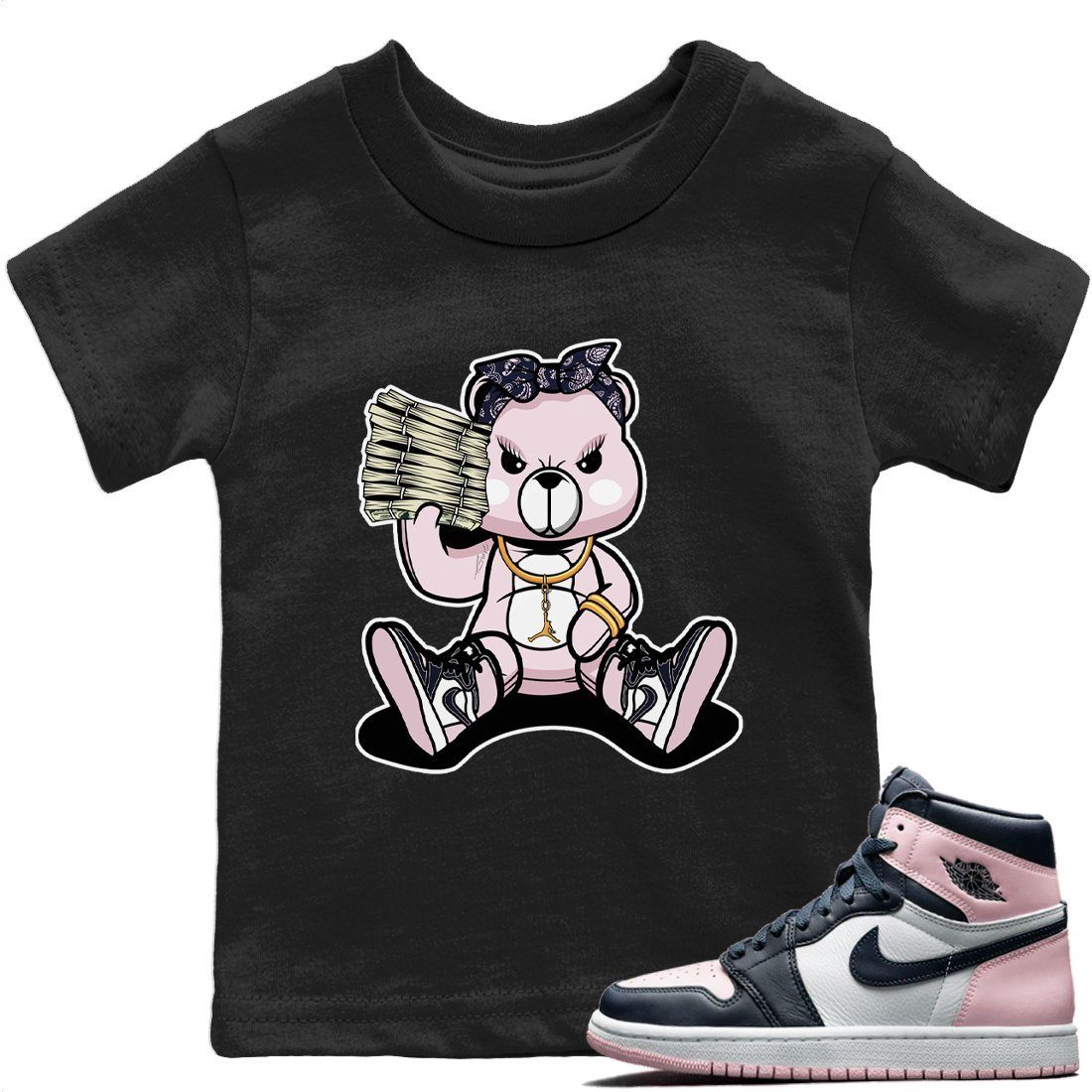 Jordan 1 Atmosphere Sneaker Match Tees Bad Baby Bear Sneaker Tees Jordan 1 Atmosphere Jordan to match sneaker T-Shirt Kids Shirts