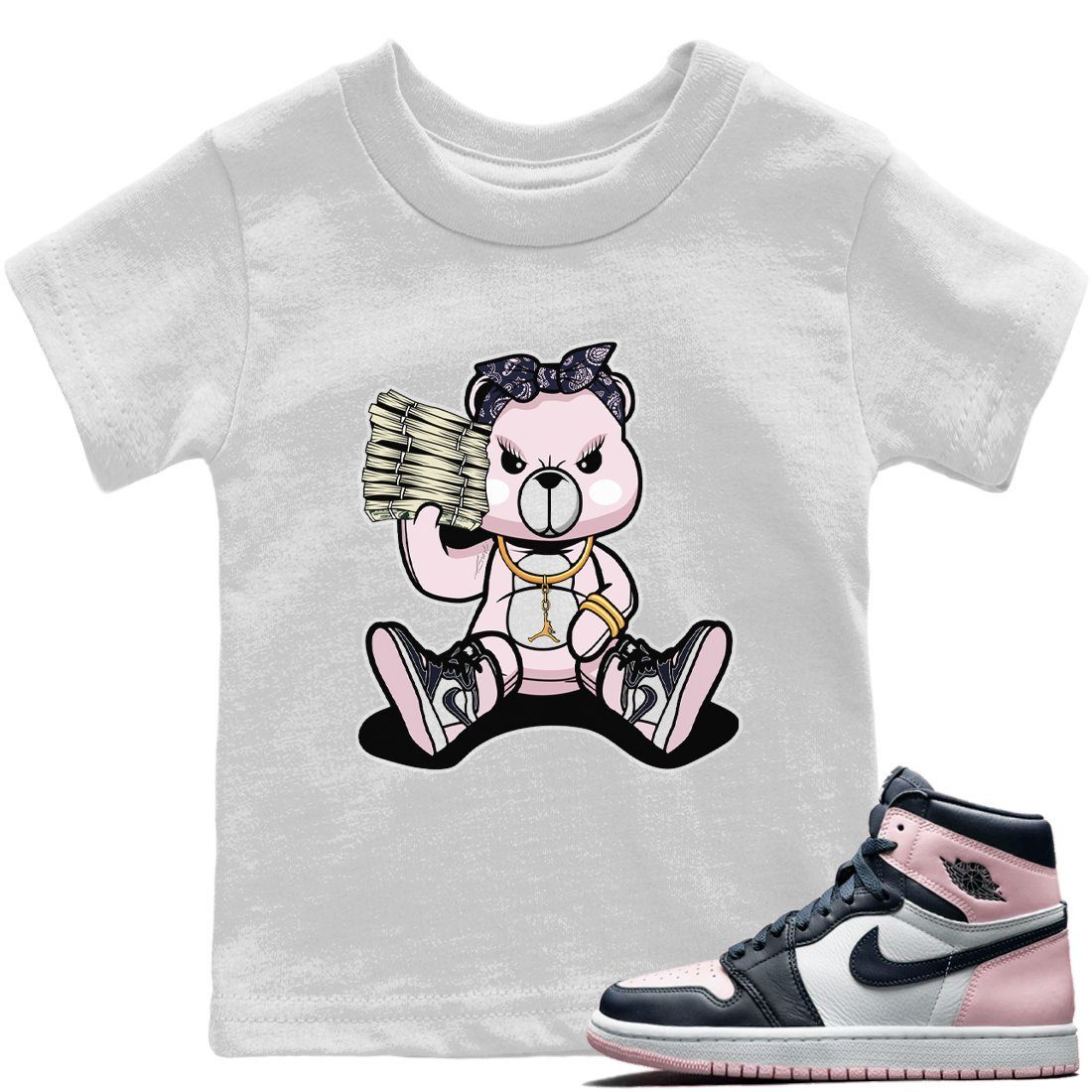 Jordan 1 Atmosphere Sneaker Match Tees Bad Baby Bear Sneaker Tees Jordan 1 Atmosphere Jordan to match sneaker T-Shirt Kids Shirts