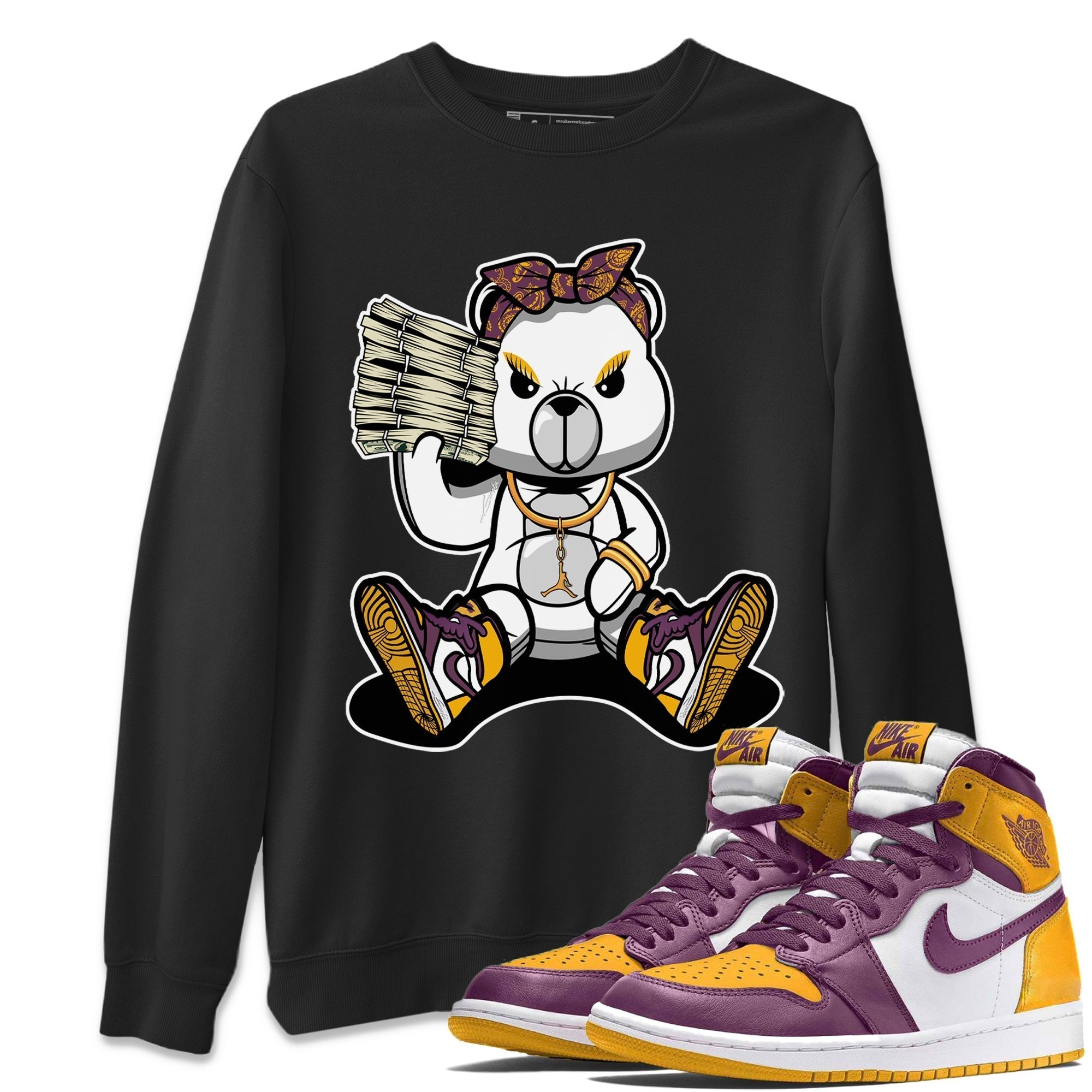 Jordan 1 Brotherhood Sneaker Matching T-Shirt Bad Baby Bear Sneaker Tees Jordan 1 Brotherhood Sneaker Release Tees Crew Neck Tees
