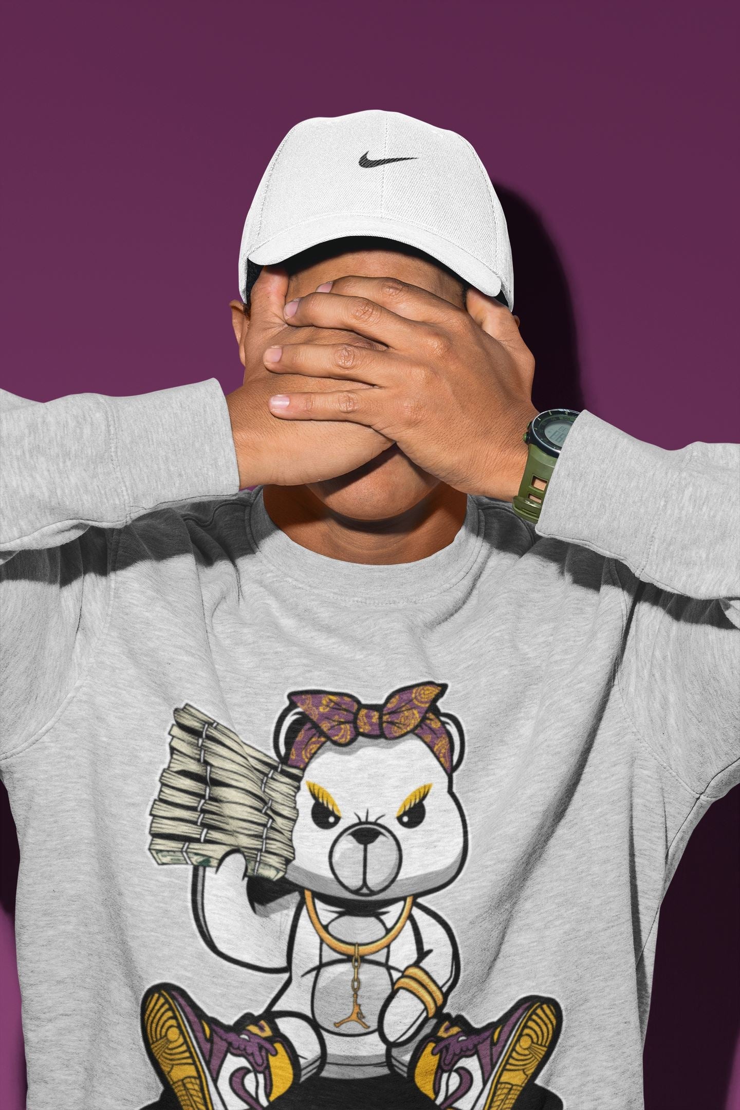 Jordan 1 Brotherhood Sneaker Matching T-Shirt Bad Baby Bear Sneaker Tees Jordan 1 Brotherhood Sneaker Release Tees Crew Neck Tees