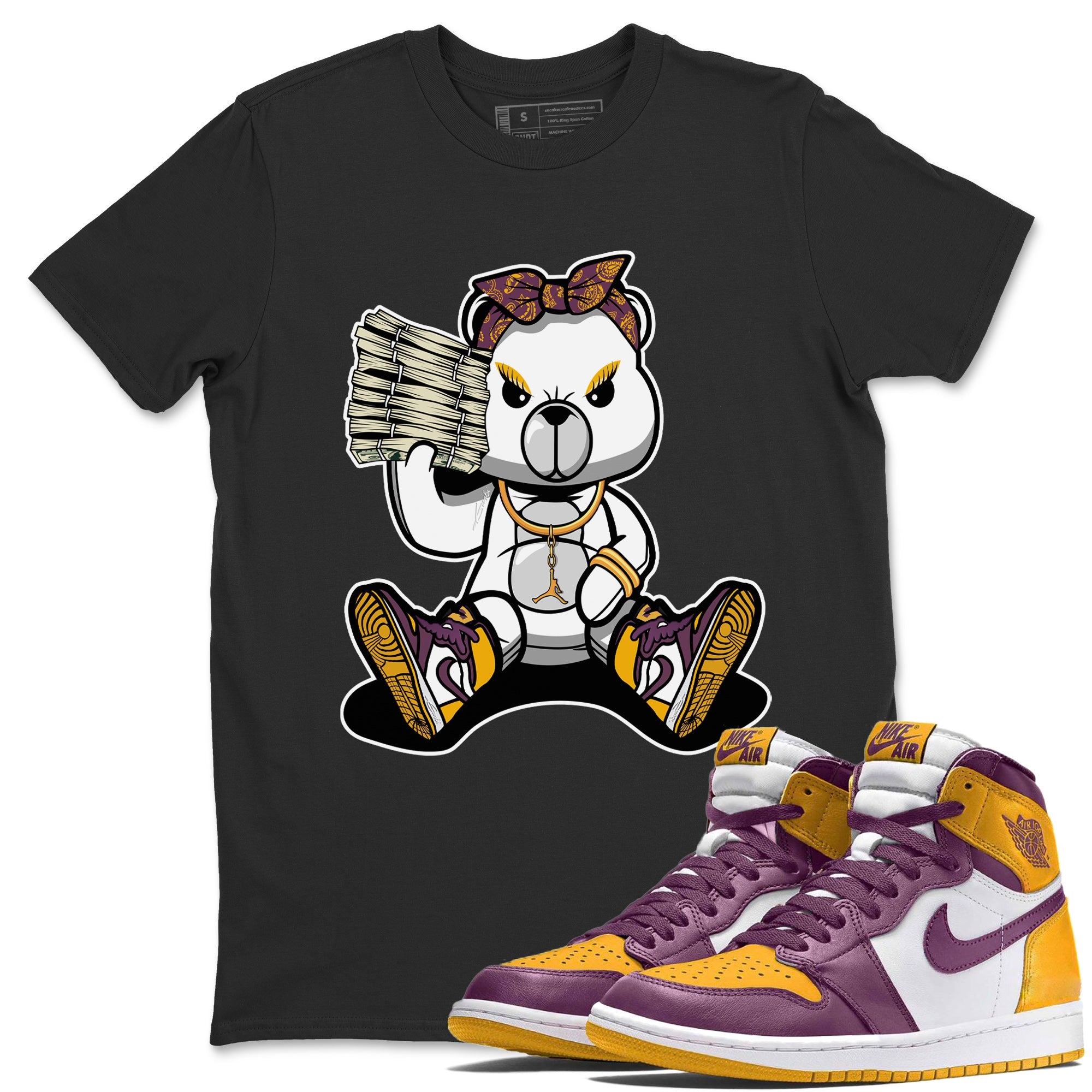 Jordan 1 Brotherhood Sneaker Matching T-Shirt Bad Baby Bear Sneaker Tees Jordan 1 Brotherhood Sneaker Release Tees Crew Neck Tees