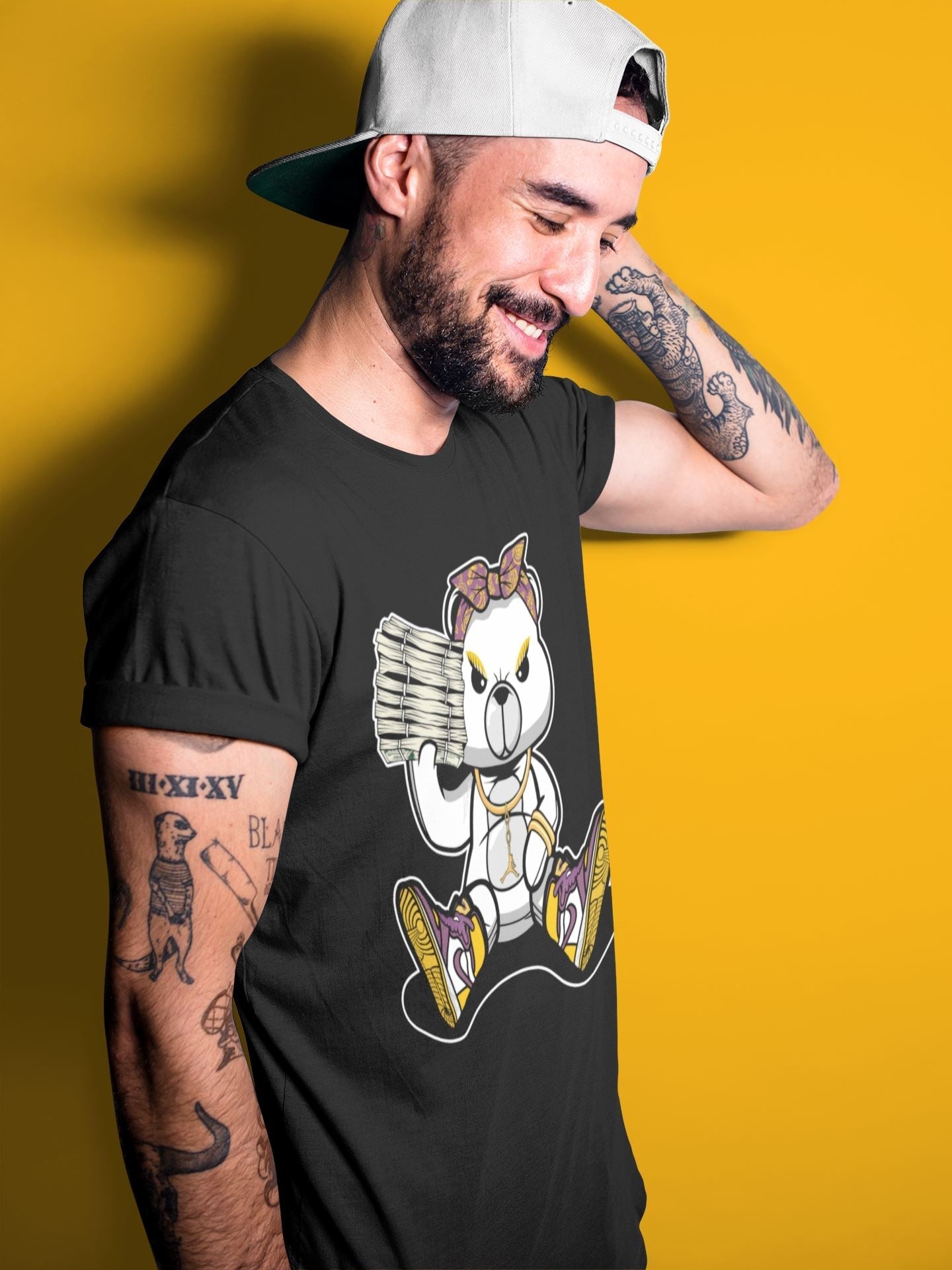 Jordan 1 Brotherhood Sneaker Matching T-Shirt Bad Baby Bear Sneaker Tees Jordan 1 Brotherhood Sneaker Release Tees Crew Neck Tees