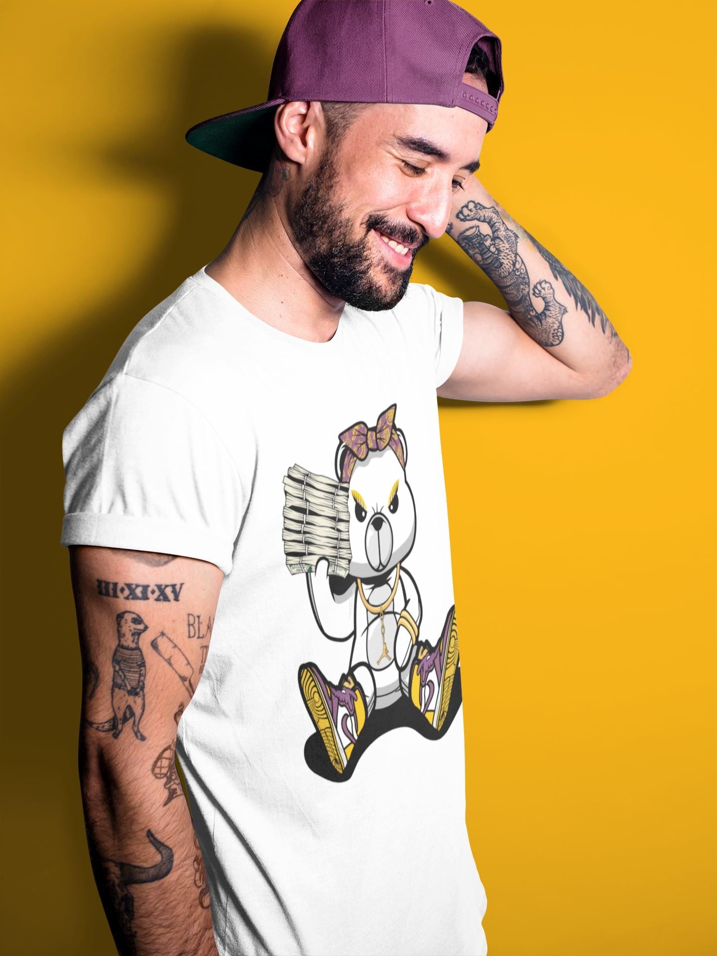 Jordan 1 Brotherhood Sneaker Matching T-Shirt Bad Baby Bear Sneaker Tees Jordan 1 Brotherhood Sneaker Release Tees Crew Neck Tees