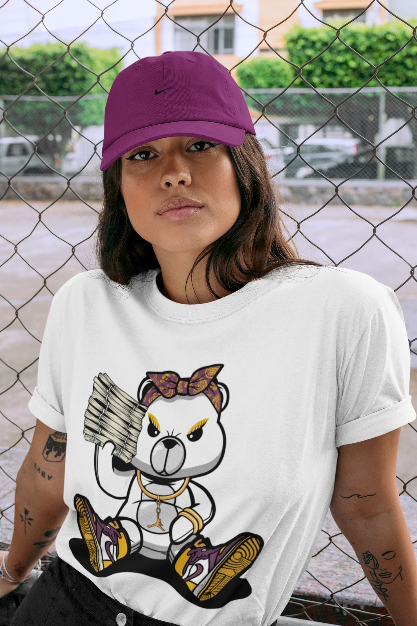 Jordan 1 Brotherhood Sneaker Matching T-Shirt Bad Baby Bear Sneaker Tees Jordan 1 Brotherhood Sneaker Release Tees Crew Neck Tees