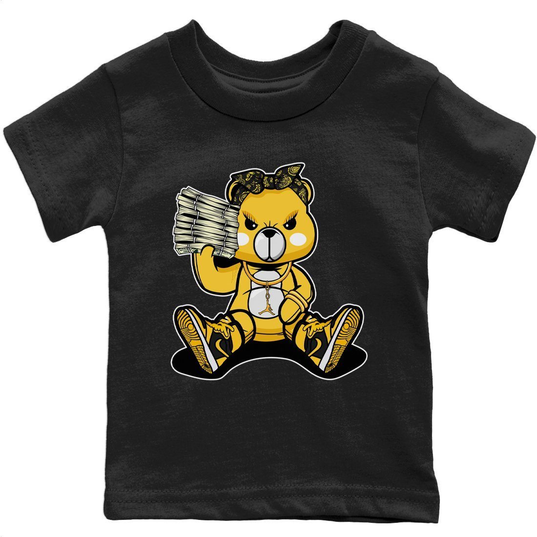 Jordan 1 Pollen Sneaker Matching T-Shirt Bad Baby Bear Sneaker Tees Jordan 1 Pollen Sneaker Release Tees Kids Shirts