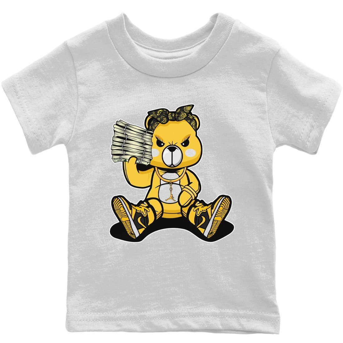 Jordan 1 Pollen Sneaker Matching T-Shirt Bad Baby Bear Sneaker Tees Jordan 1 Pollen Sneaker Release Tees Kids Shirts