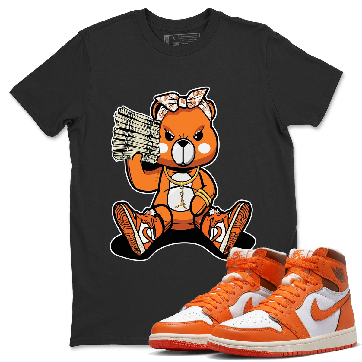Jordan 1 Starfish Sneaker Matching T-Shirt Bad Baby Bear Sneaker Tees Jordan 1 Starfish Sneaker Release Tees Crew Neck Tees