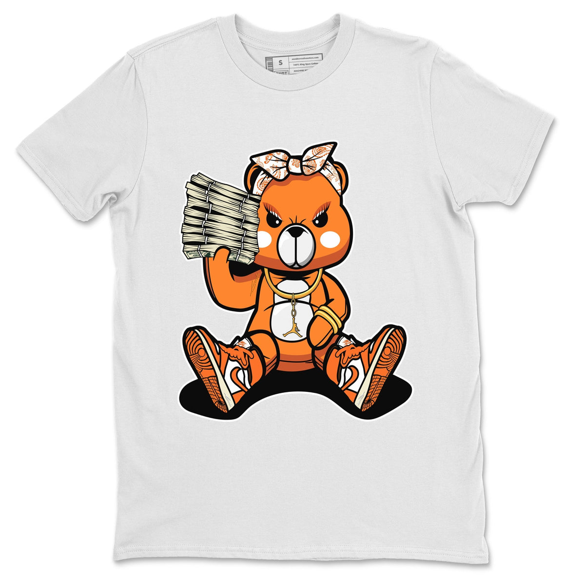Jordan 1 Starfish Sneaker Matching T-Shirt Bad Baby Bear Sneaker Tees Jordan 1 Starfish Sneaker Release Tees Crew Neck Tees