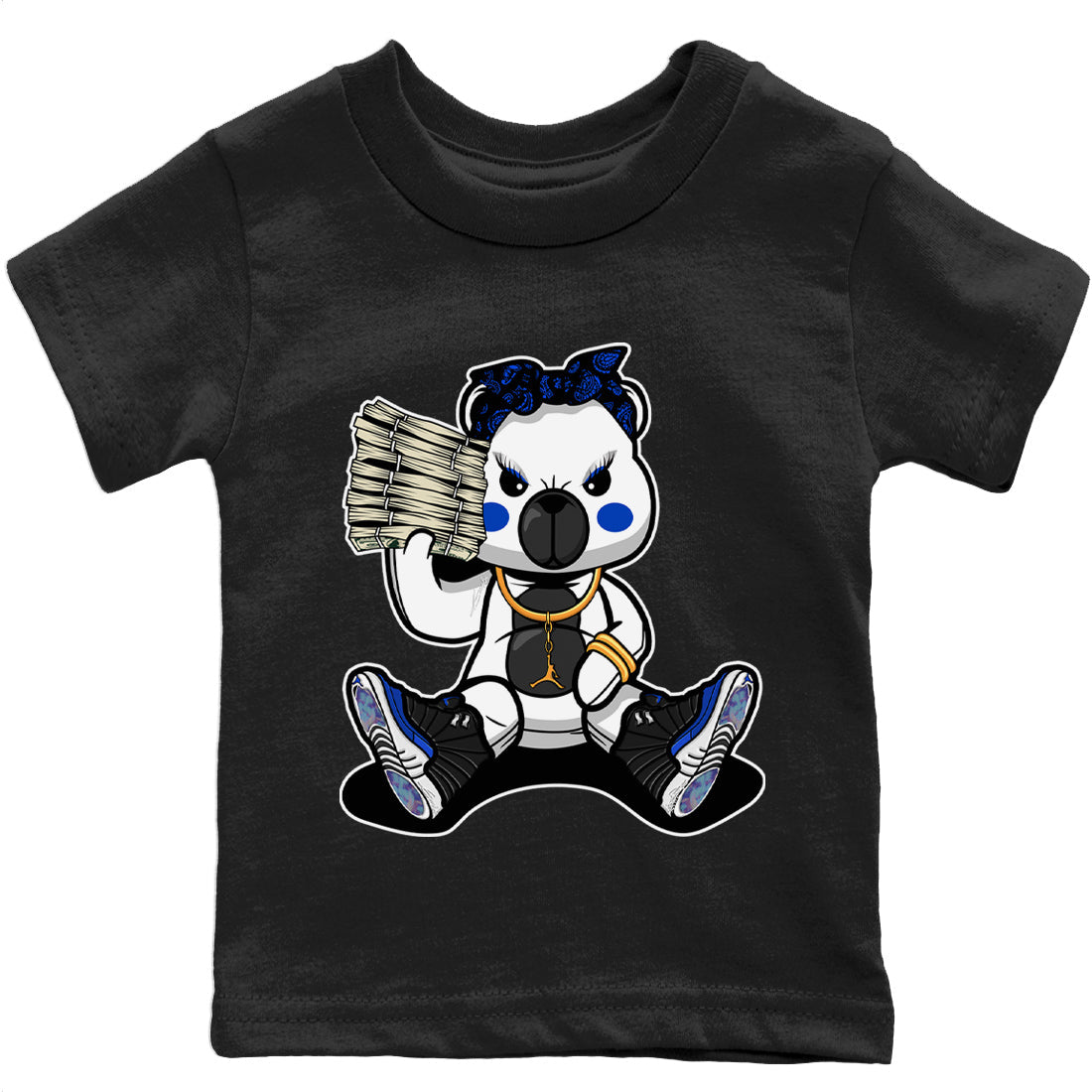 Jordan 12 Hyper Royal Sneaker Matching T-Shirt Bad Baby Bear Sneaker Tees Jordan 12 Hyper Royal Sneaker Release Tees Kids Shirts