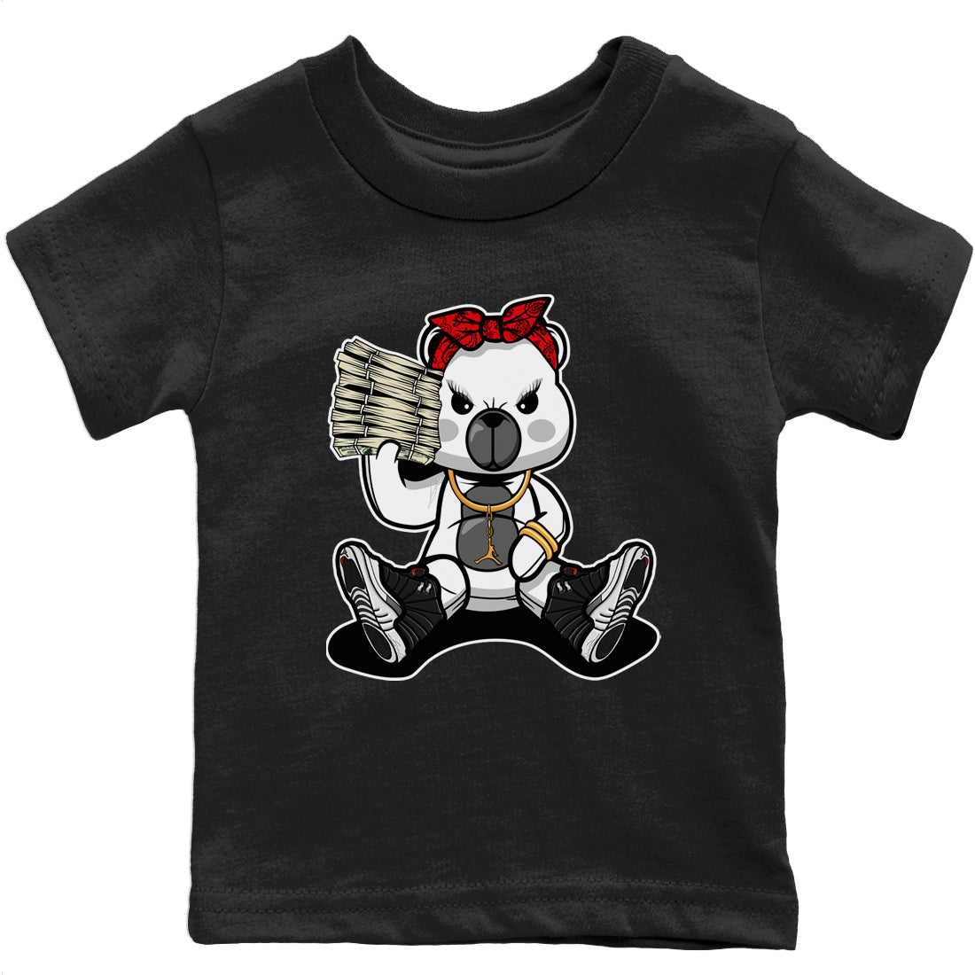 Jordan 12 Playoffs Sneaker Matching T-Shirt Bad Baby Bear Sneaker Tees Jordan 12 Playoffs Sneaker Release Tees Kids Shirts