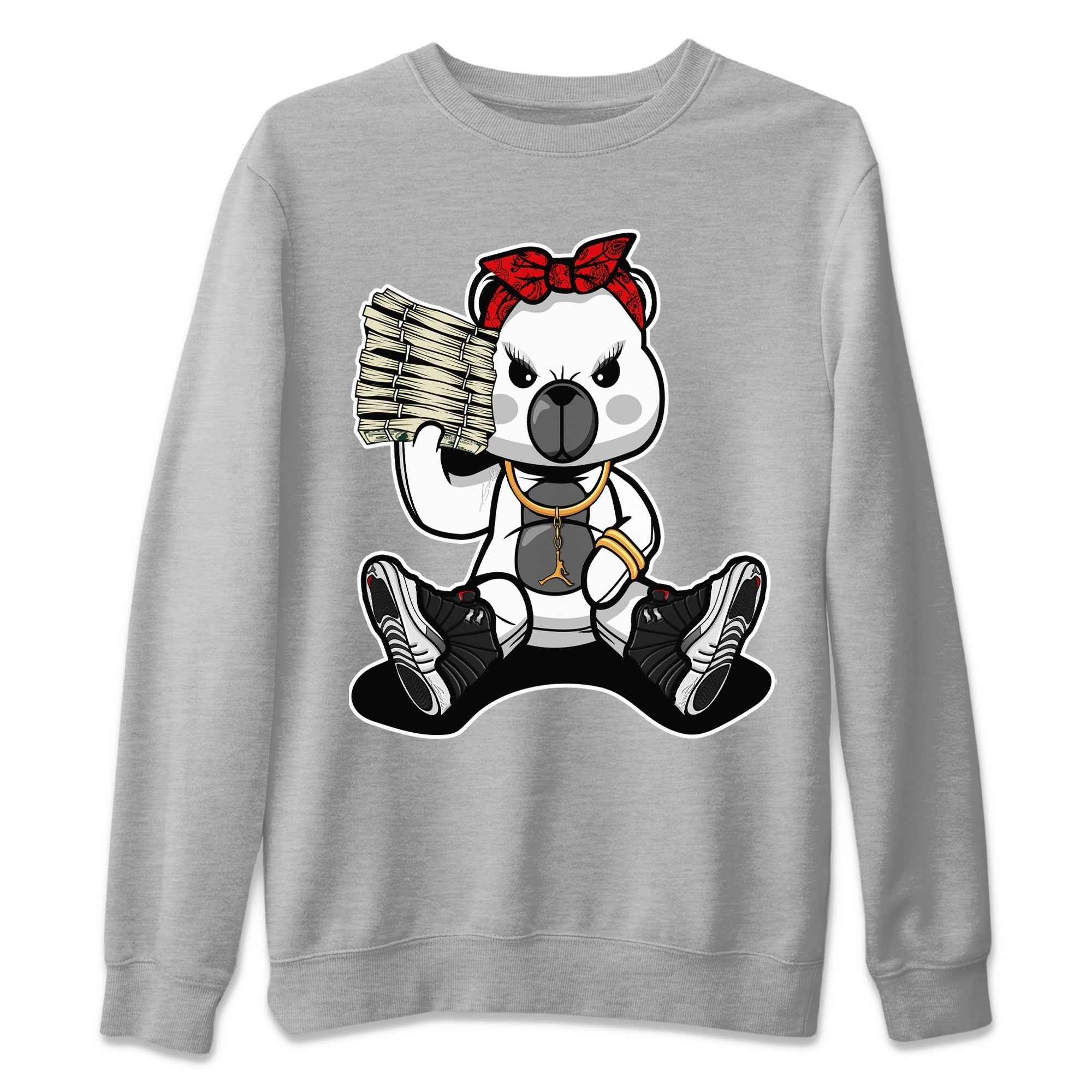 Jordan 12 Playoffs Sneaker Matching T-Shirt Bad Baby Bear Sneaker Tees Jordan 12 Playoffs Sneaker Release Tees Crew Neck Tees