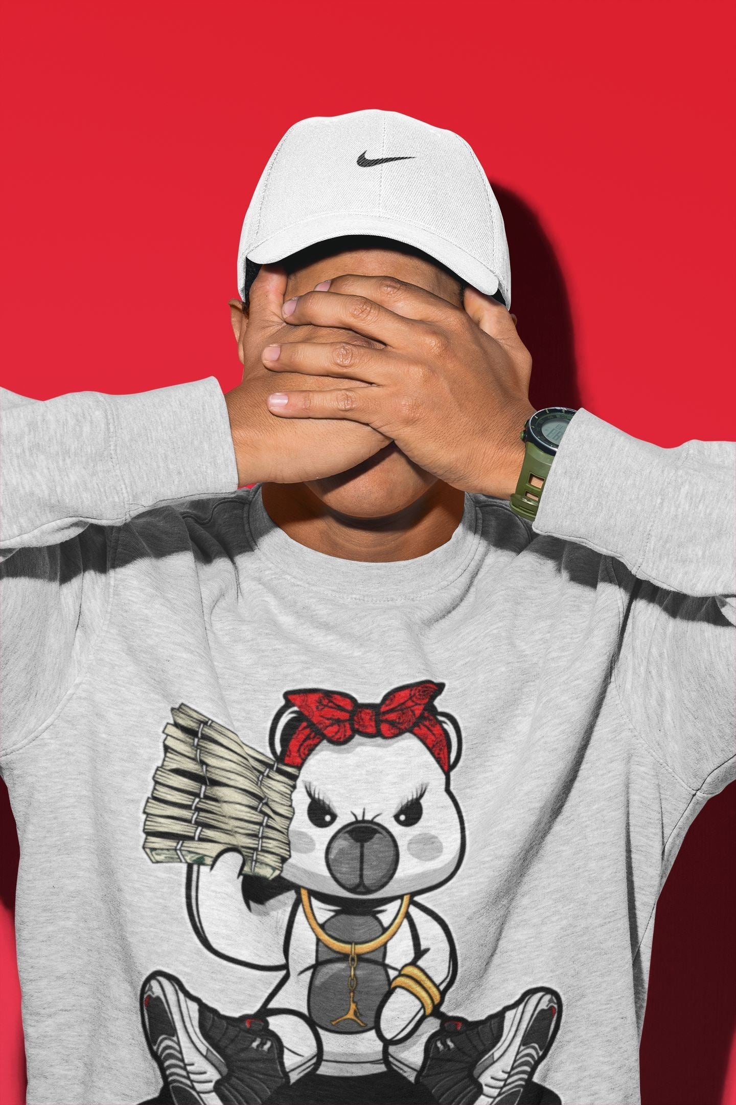 Jordan 12 Playoffs Sneaker Matching T-Shirt Bad Baby Bear Sneaker Tees Jordan 12 Playoffs Sneaker Release Tees Crew Neck Tees