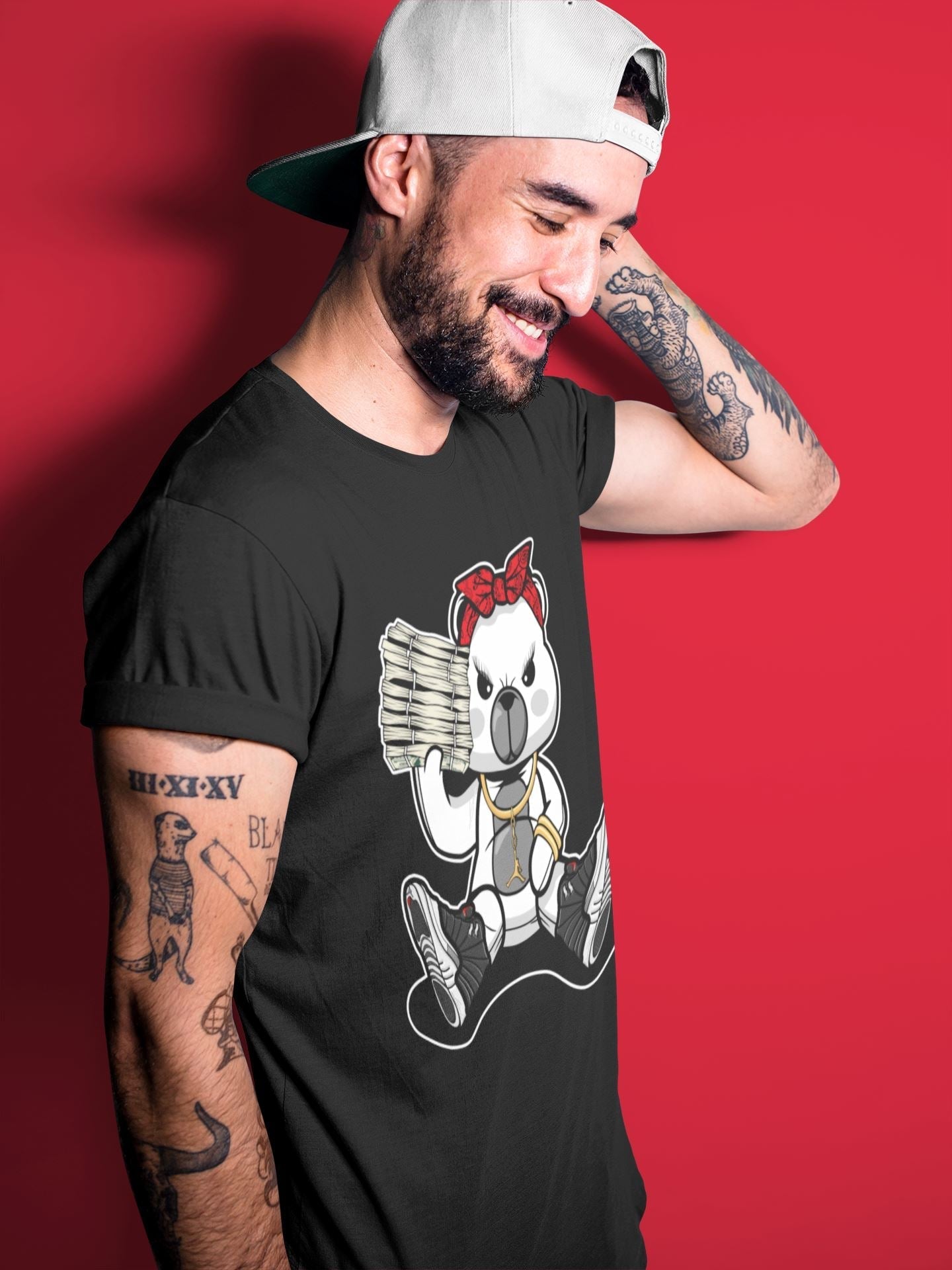 Jordan 12 Playoffs Sneaker Matching T-Shirt Bad Baby Bear Sneaker Tees Jordan 12 Playoffs Sneaker Release Tees Crew Neck Tees