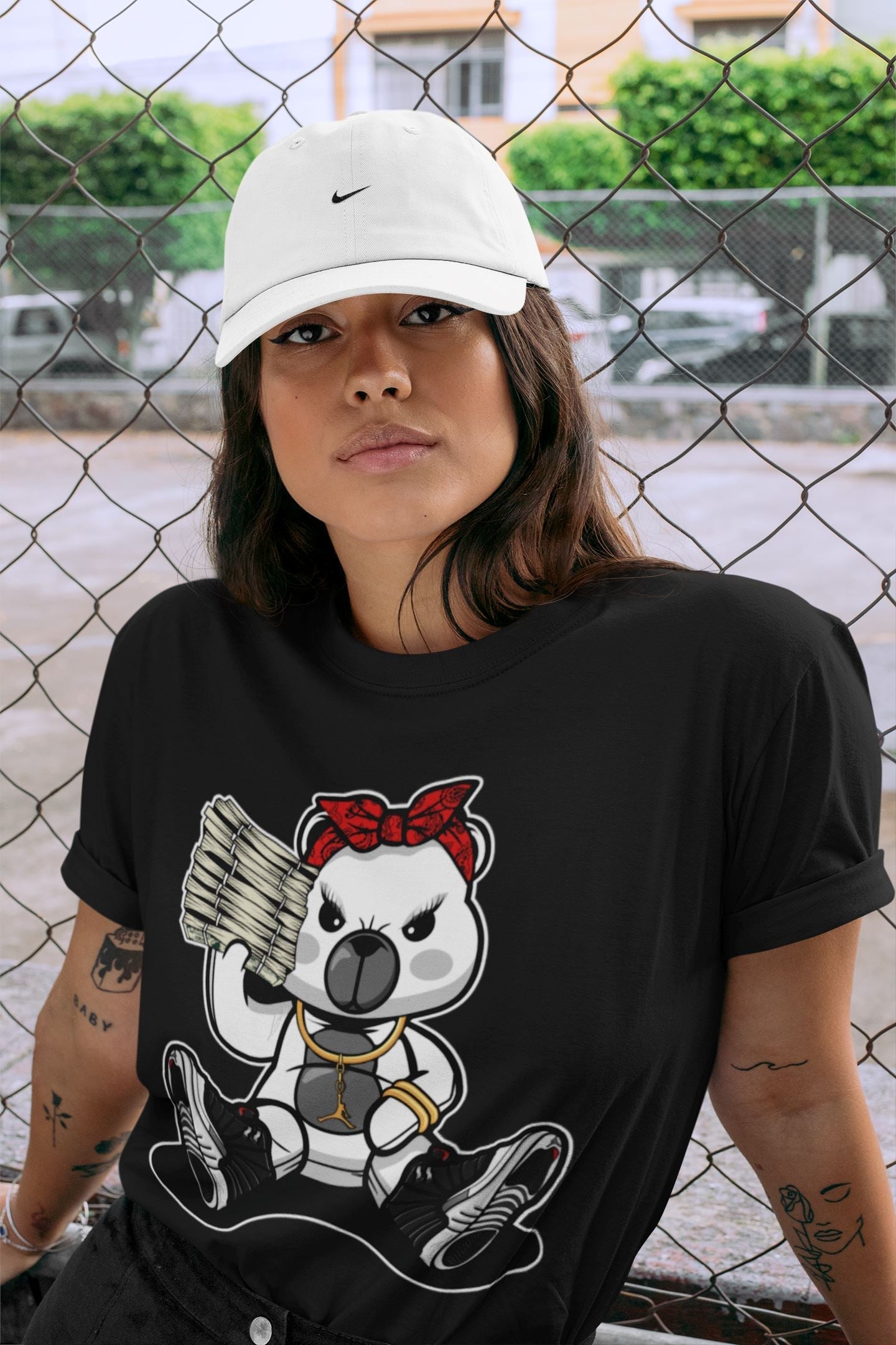 Jordan 12 Playoffs Sneaker Matching T-Shirt Bad Baby Bear Sneaker Tees Jordan 12 Playoffs Sneaker Release Tees Crew Neck Tees