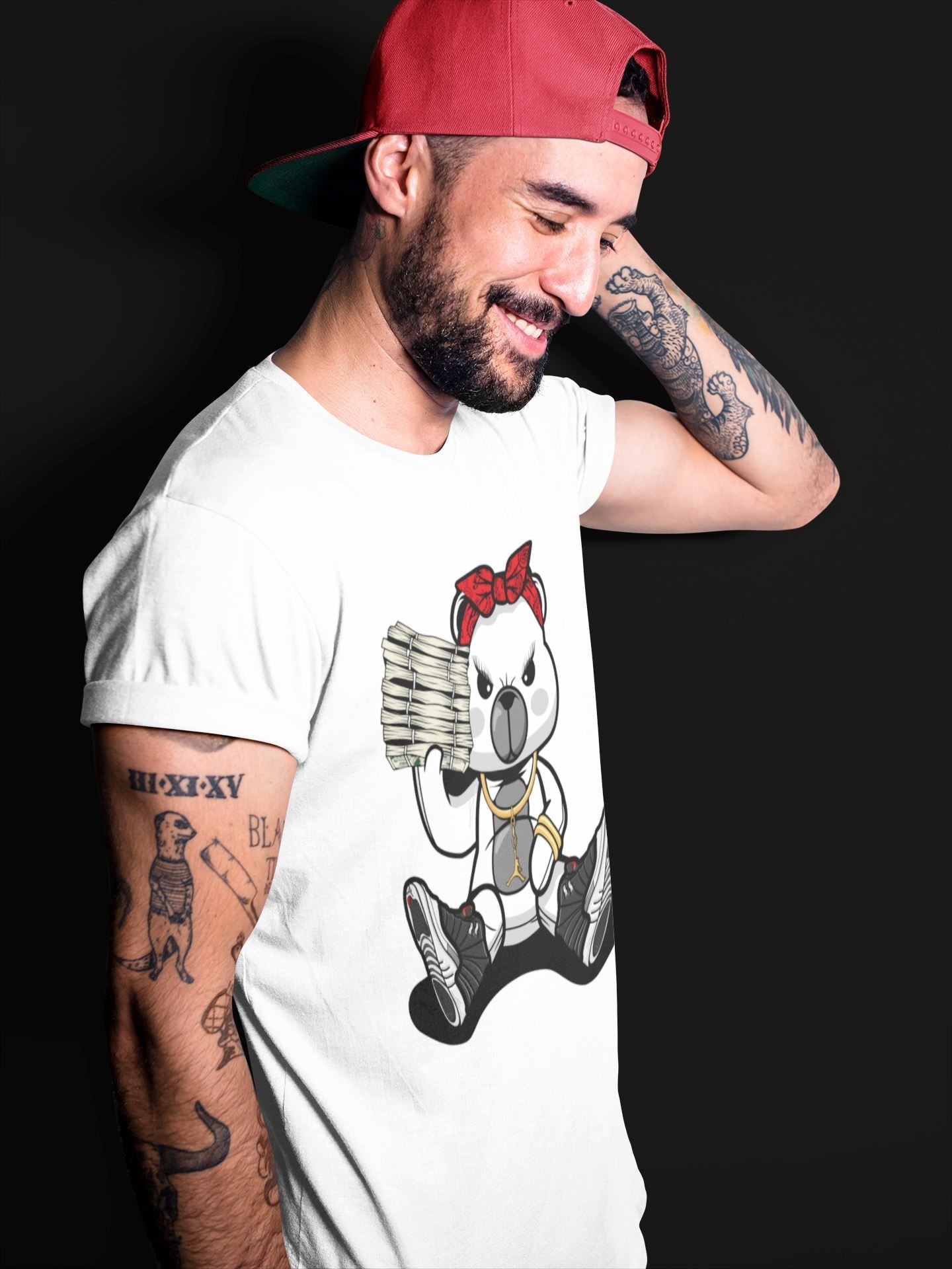 Jordan 12 Playoffs Sneaker Matching T-Shirt Bad Baby Bear Sneaker Tees Jordan 12 Playoffs Sneaker Release Tees Crew Neck Tees