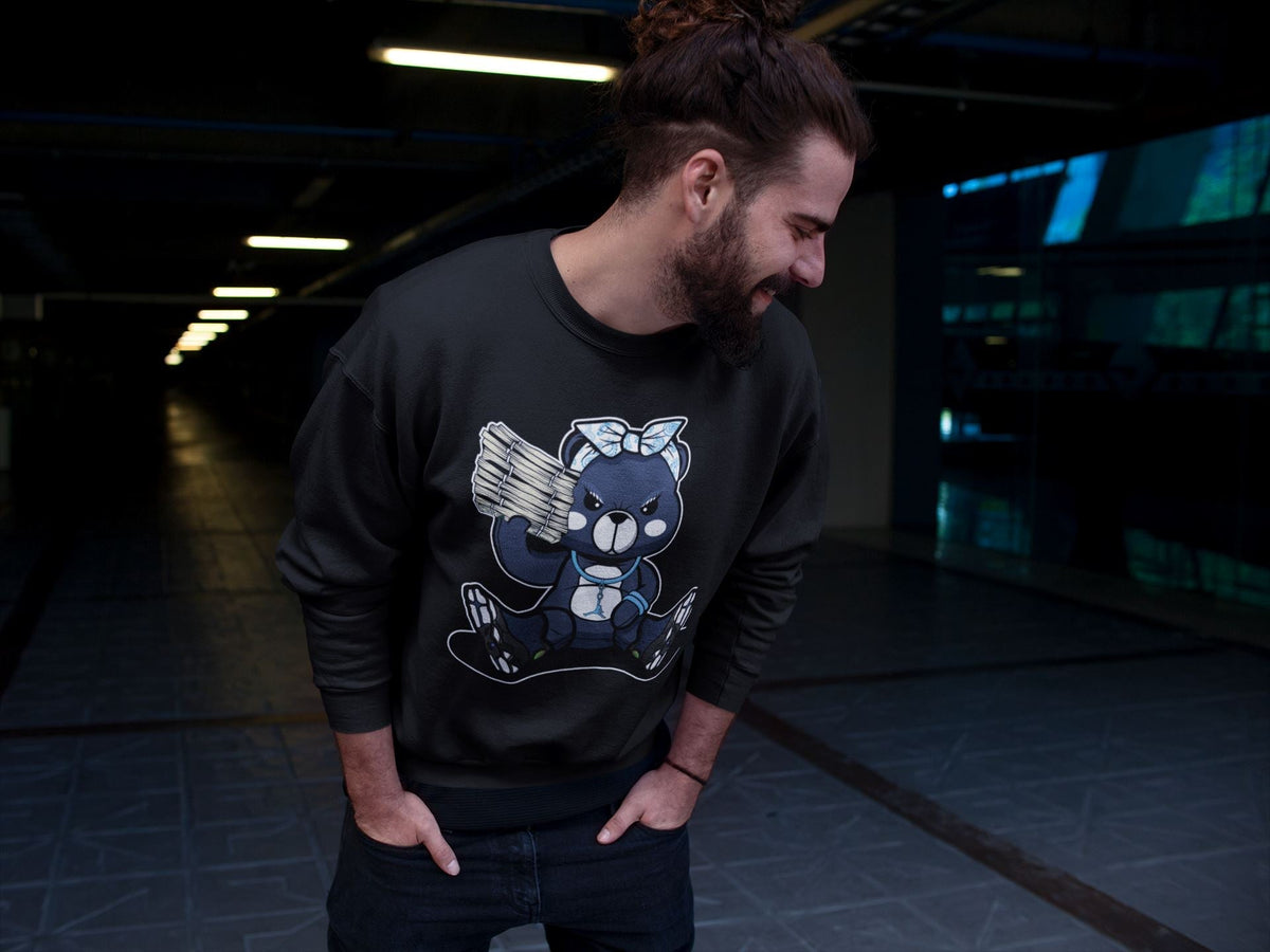 Jordan 13 Brave Blue Sneaker Matching T-Shirt Bad Baby Bear Sneaker Tees Jordan 13 Brave Blue Sneaker Release Tees Crew Neck Tees