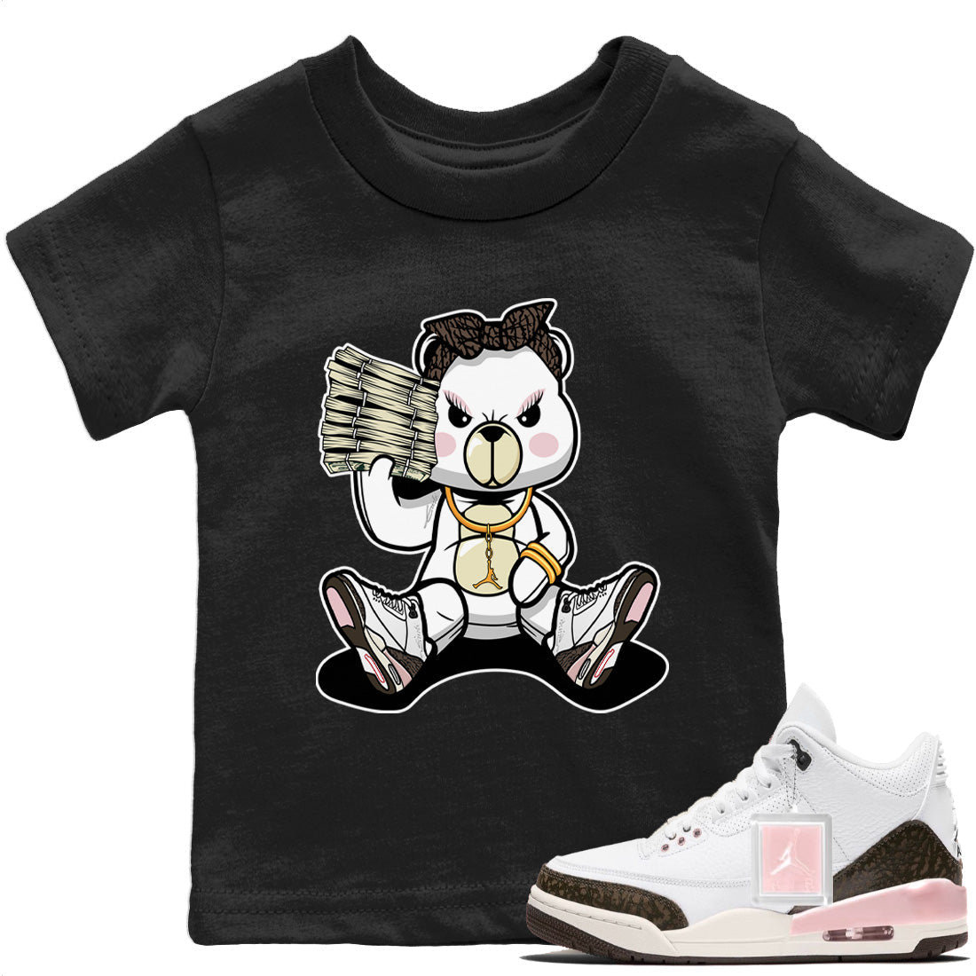 Jordan 3 Atmosphere Sneaker Matching T-Shirt Bad Baby Bear Sneaker Tees Jordan 3 Atmosphere Sneaker Release Tees Kids Shirts