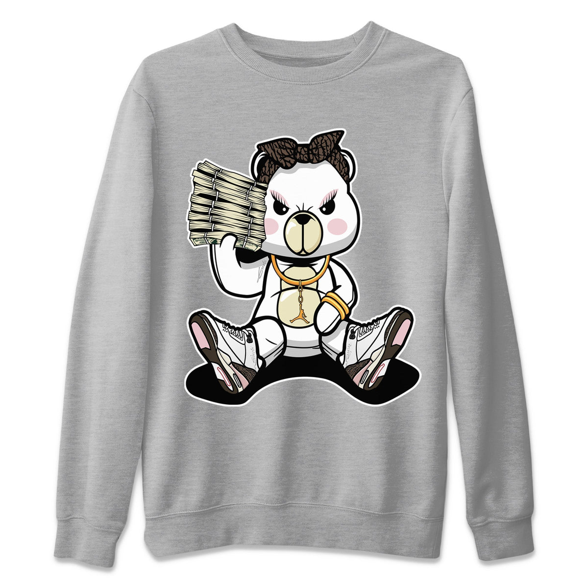 Jordan 3 Atmosphere Sneaker Matching T-Shirt Bad Baby Bear Sneaker Tees Jordan 3 Atmosphere Sneaker Release Tees Crew Neck Tees