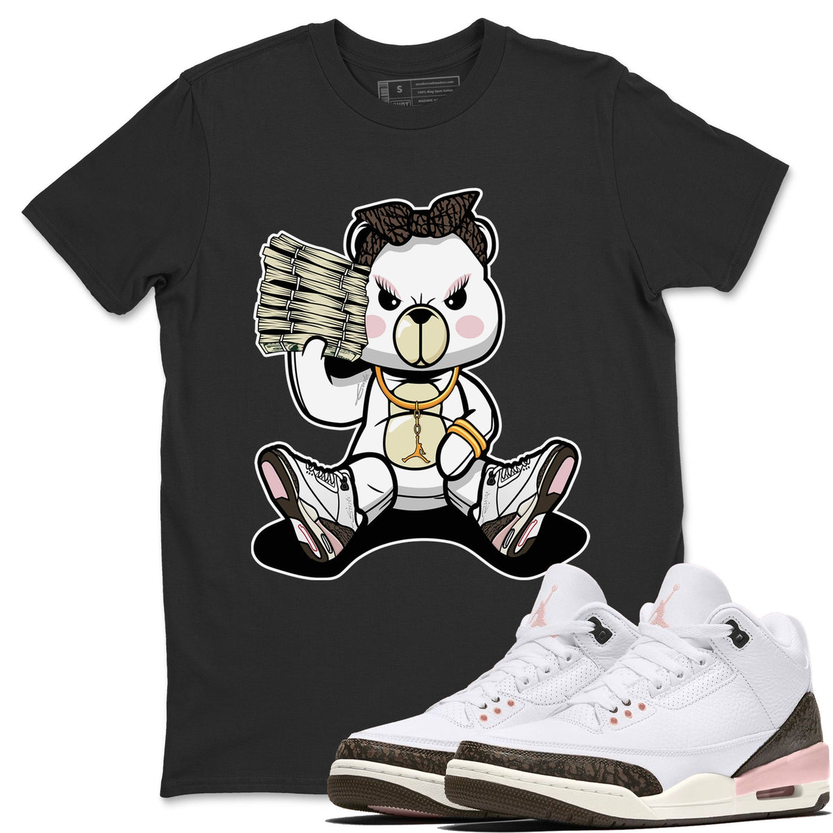 Jordan 3 Atmosphere Sneaker Matching T-Shirt Bad Baby Bear Sneaker Tees Jordan 3 Atmosphere Sneaker Release Tees Crew Neck Tees