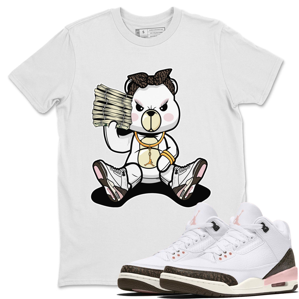 Jordan 3 Atmosphere Sneaker Matching T-Shirt Bad Baby Bear Sneaker Tees Jordan 3 Atmosphere Sneaker Release Tees Crew Neck Tees