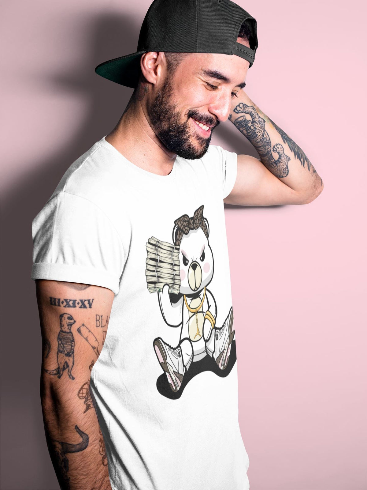 Jordan 3 Atmosphere Sneaker Matching T-Shirt Bad Baby Bear Sneaker Tees Jordan 3 Atmosphere Sneaker Release Tees Crew Neck Tees